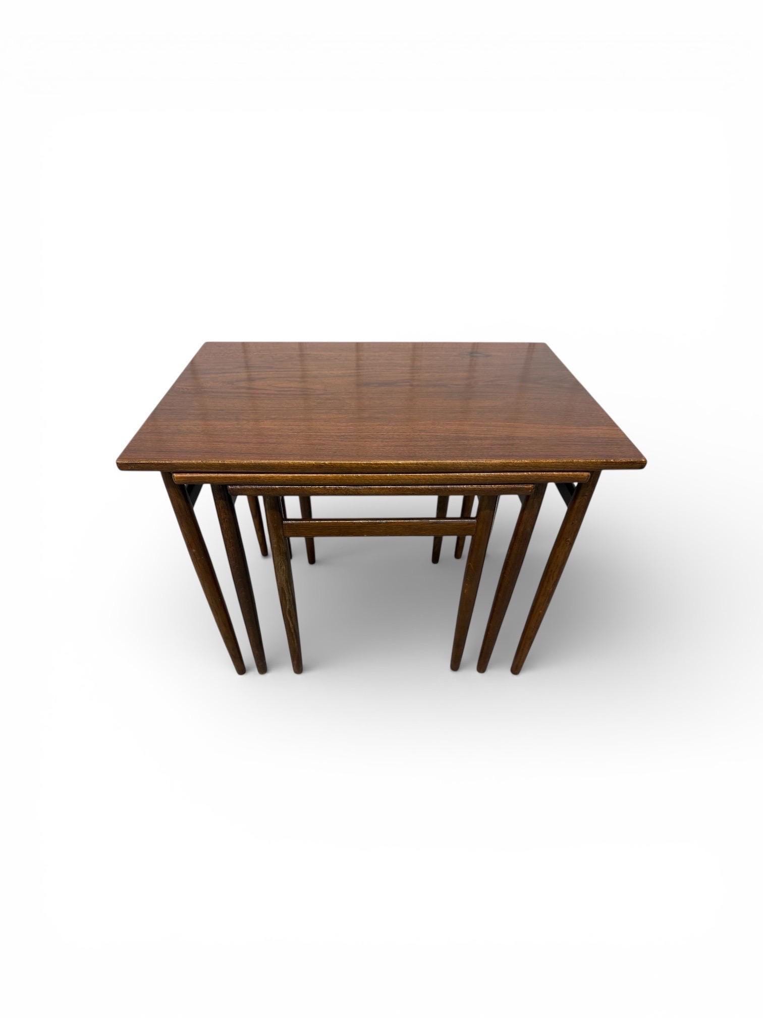 Mid-Century Modern Walnut Nesting Tables - Set of 3 - Image 8
