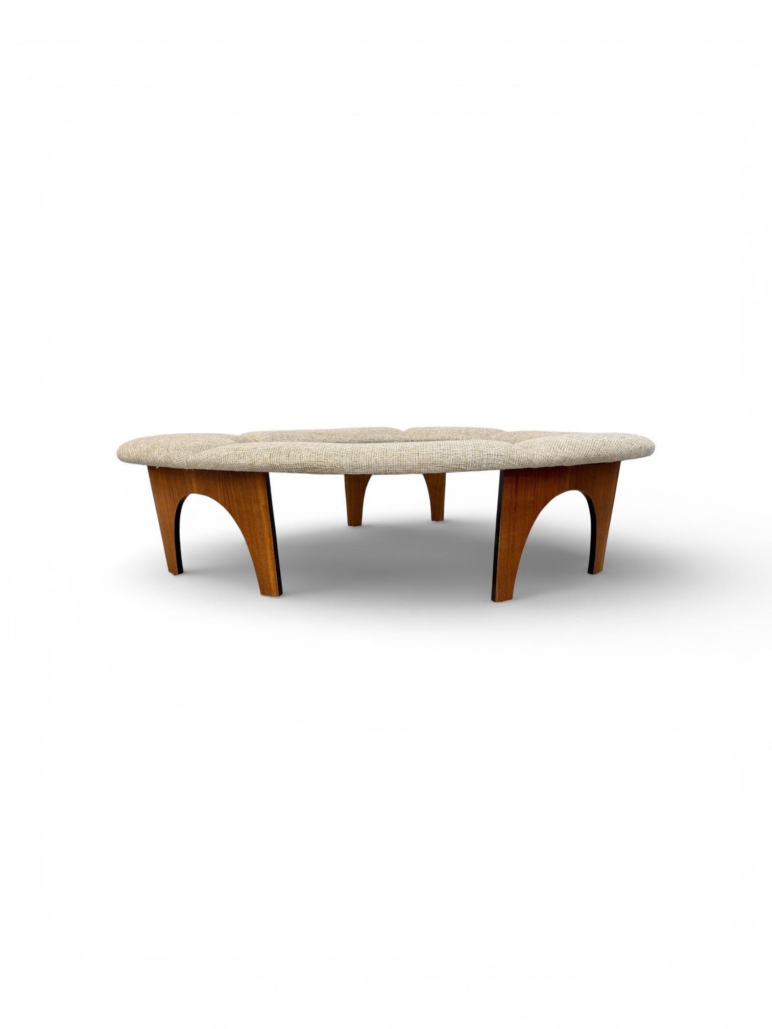 Mid-Century Modern Henry Glass Intimate Island Glass Top Coffee Table