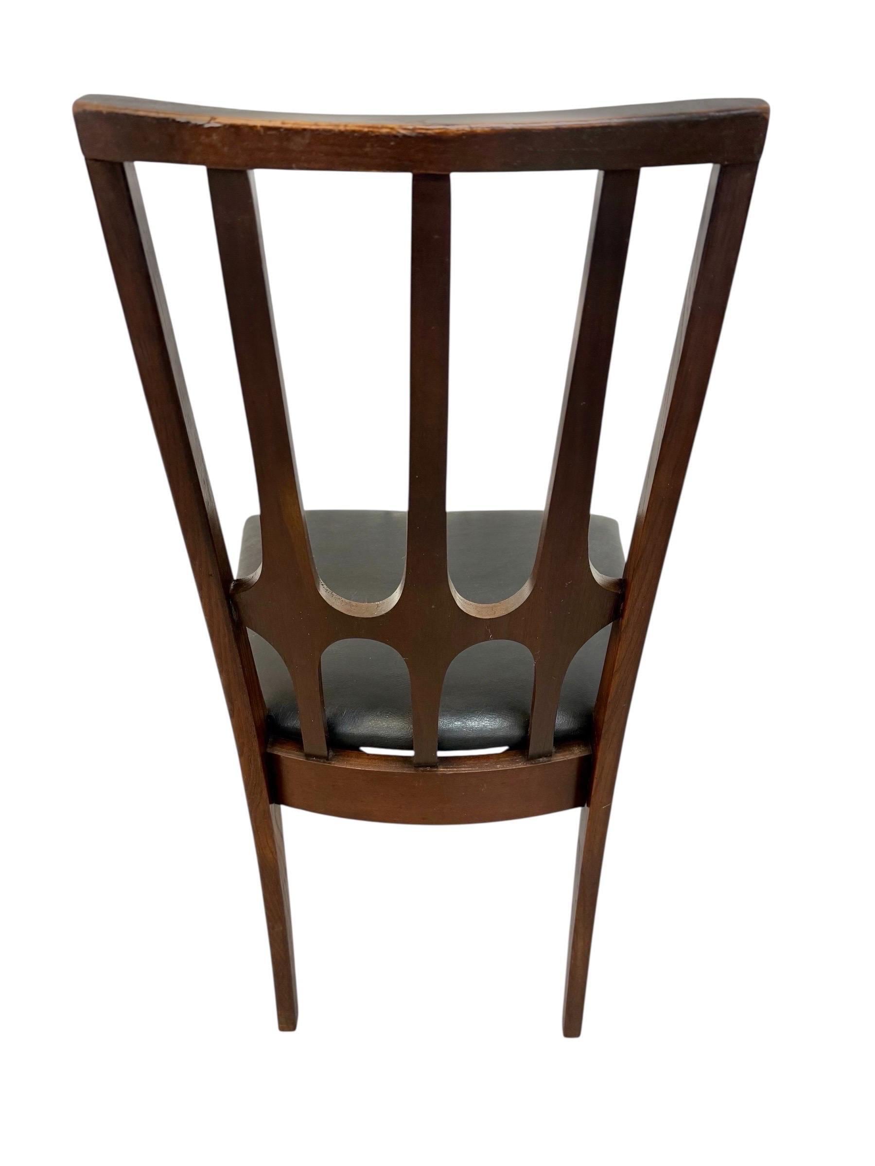 Mid-Century Modern Broyhill Brasilia Dark Walnut Dining Chairs - Set of 6 - Image 9