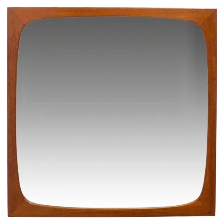 Mid-Century Danish Modern Clark Eaton Teak Bevelled Wall Mirror - Image 2