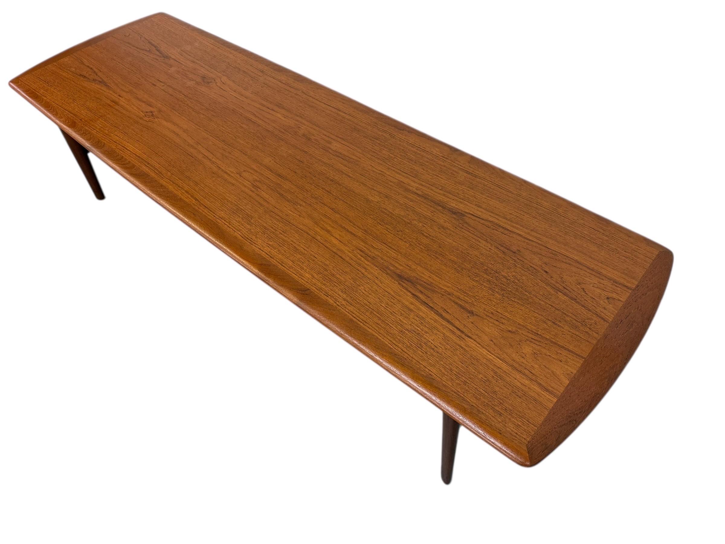 Mid-Century Danish Modern Teak Coffee Table w/Magazine Shelf - Refinished - Image 4