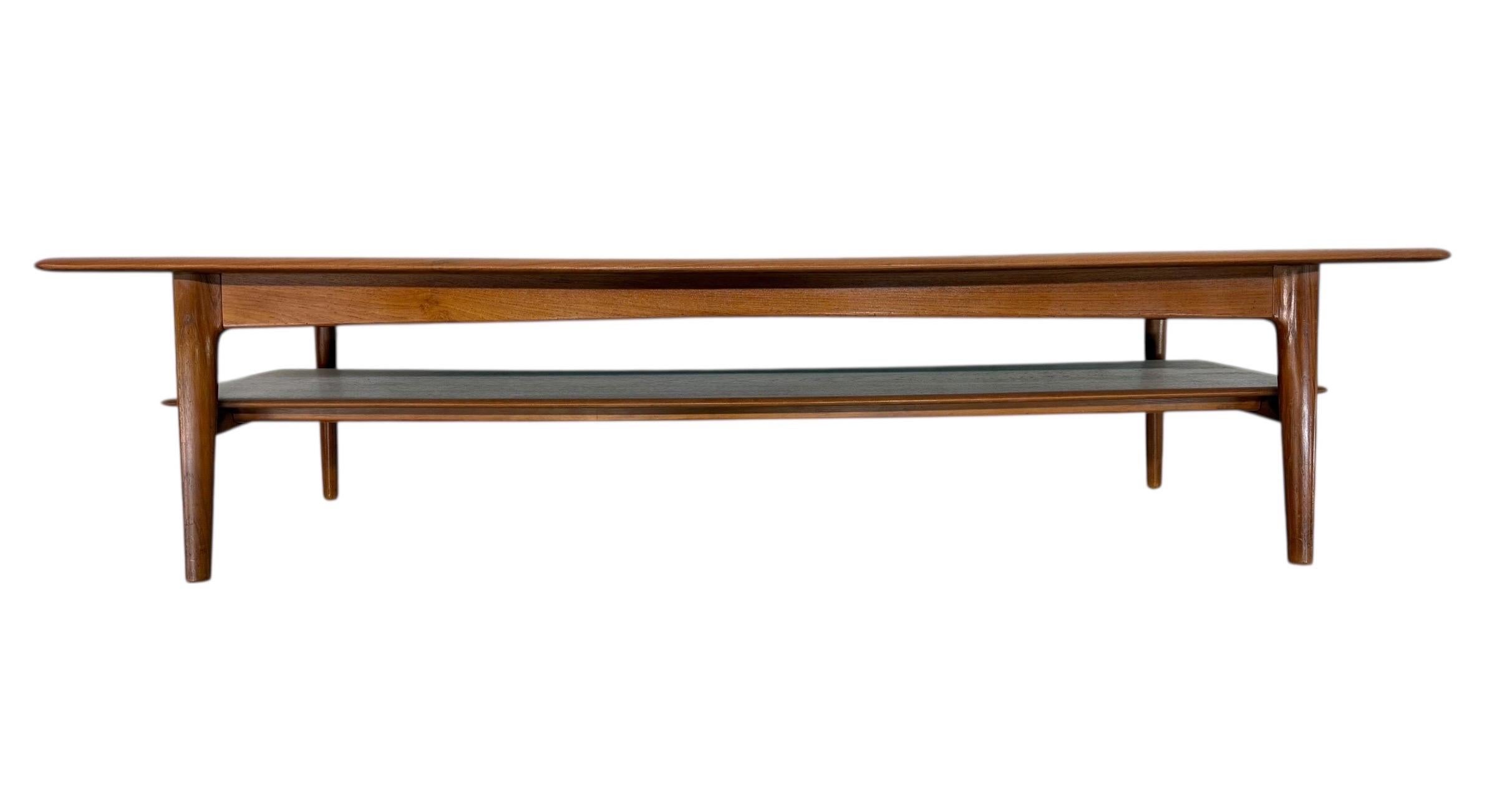 Mid-Century Danish Modern Teak Coffee Table w/Magazine Shelf - Refinished - Image 6