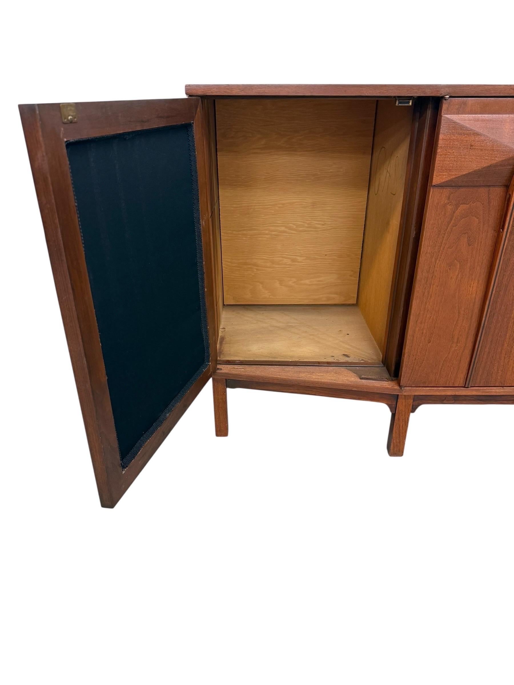 Mid-Century Modern Brazilian Style 2-Piece Walnut Bar Storage Cabinet - Image 11