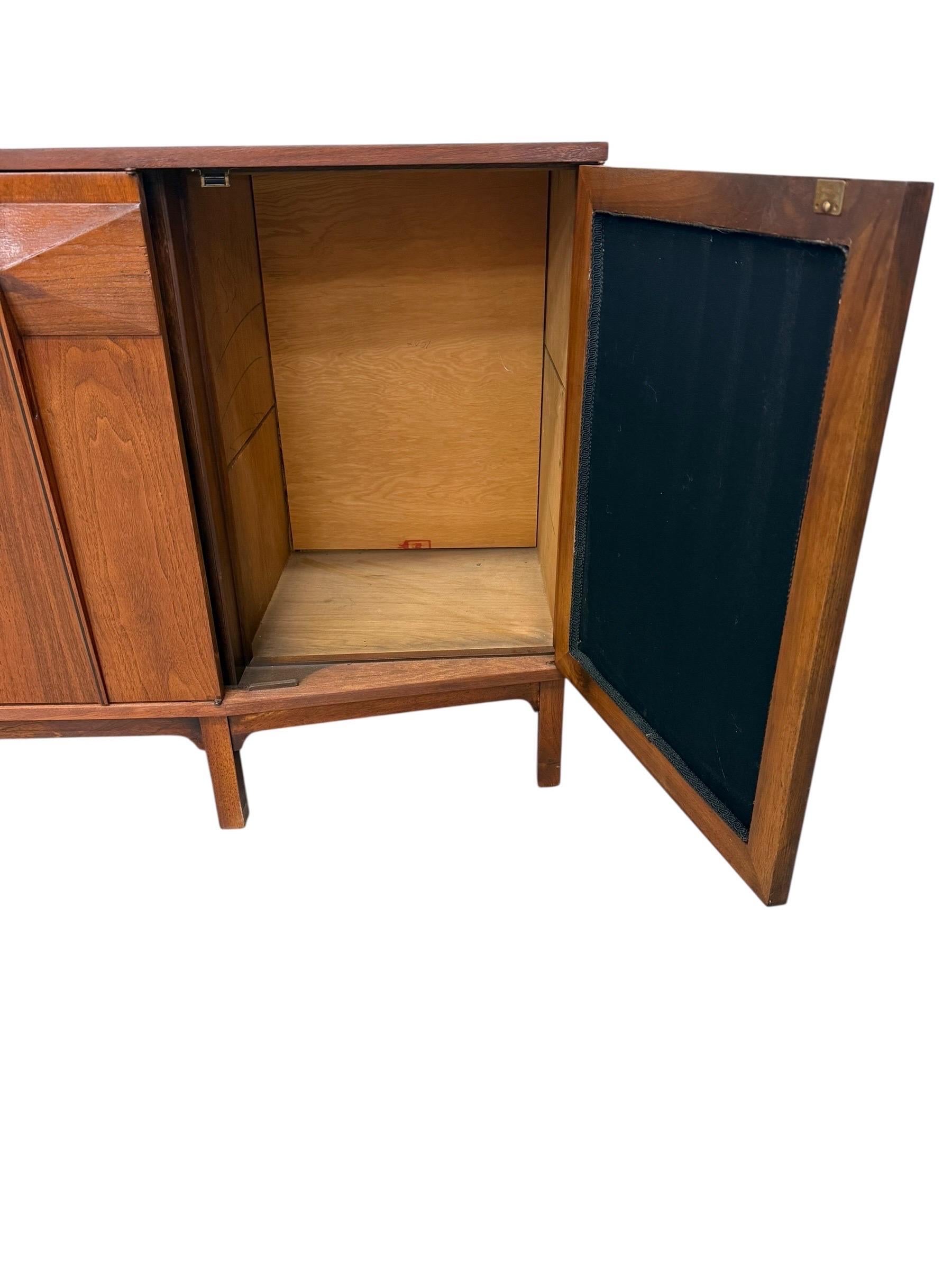 Mid-Century Modern Brazilian Style 2-Piece Walnut Bar Storage Cabinet - Image 12