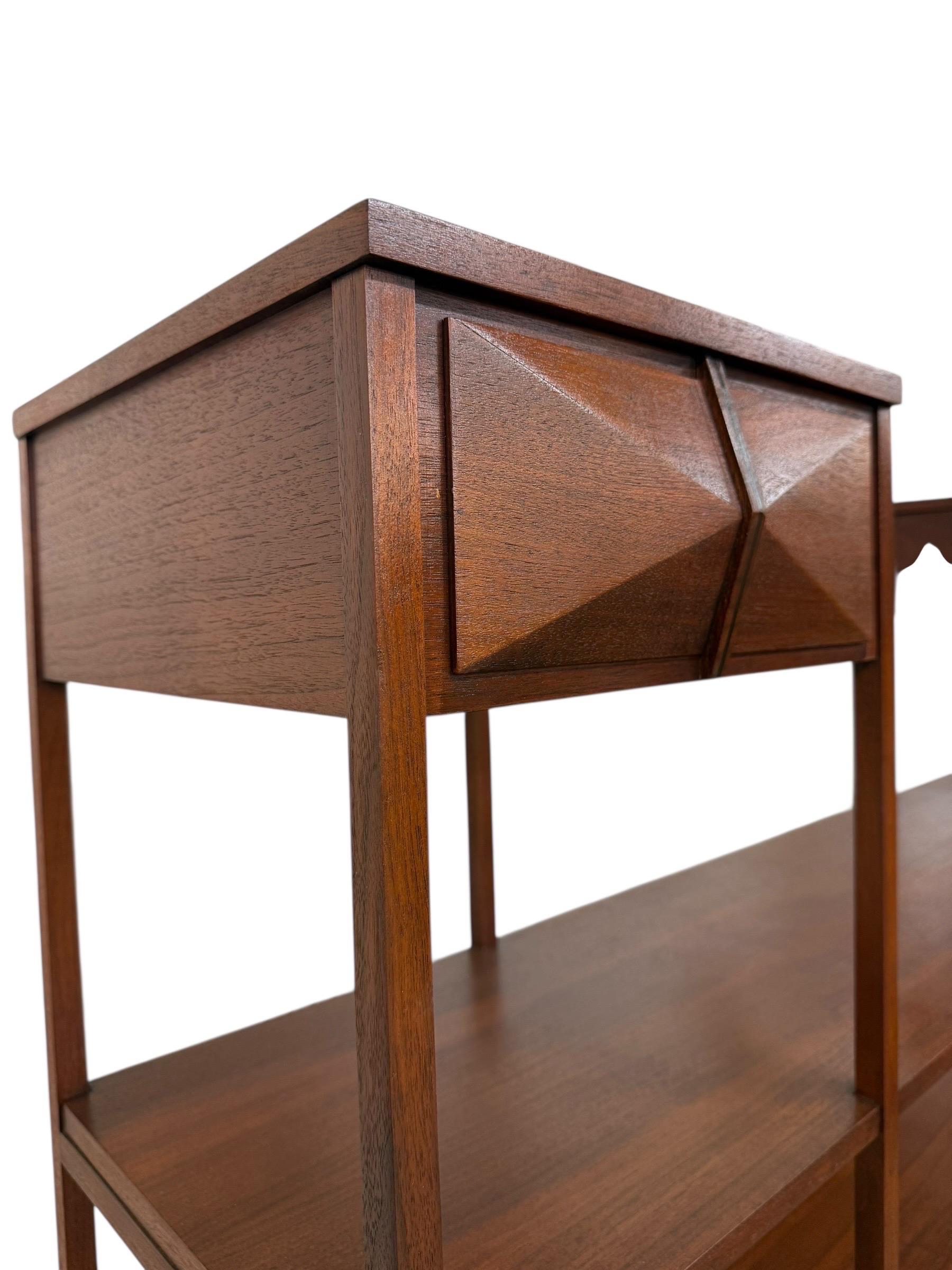 Mid-Century Modern Brazilian Style 2-Piece Walnut Bar Storage Cabinet - Image 15