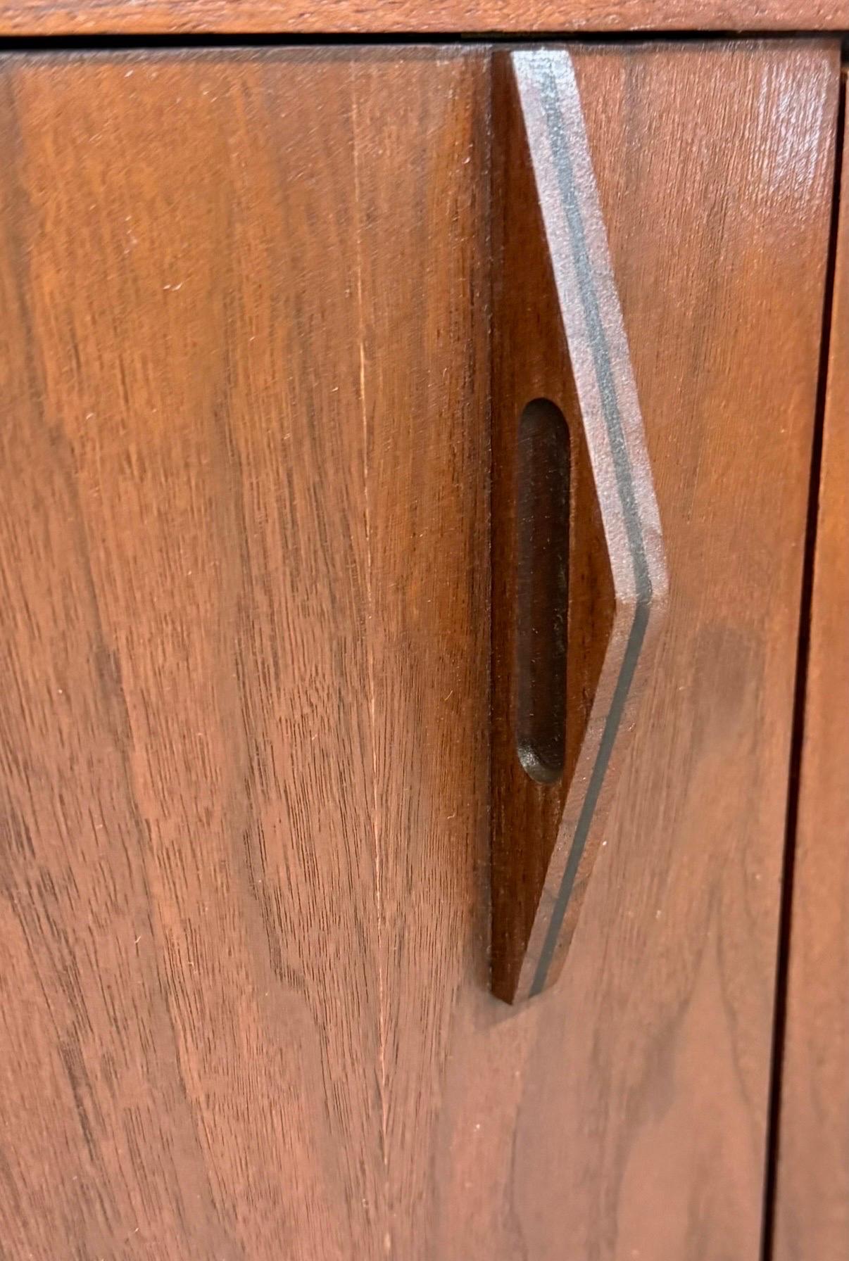 Mid-Century Modern Brazilian Style 2-Piece Walnut Bar Storage Cabinet - Image 16