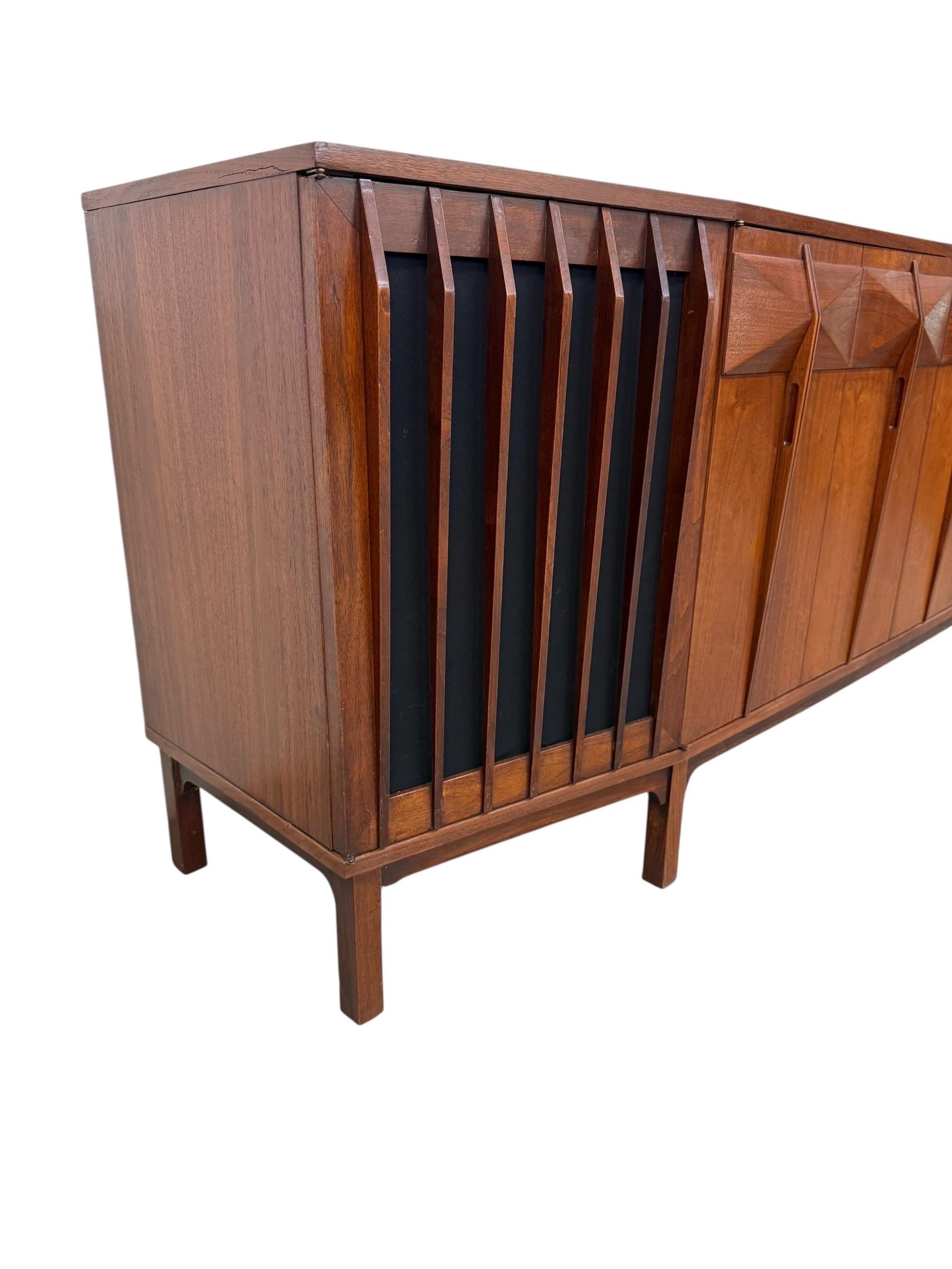 Mid-Century Modern Brazilian Style 2-Piece Walnut Bar Storage Cabinet - Image 5