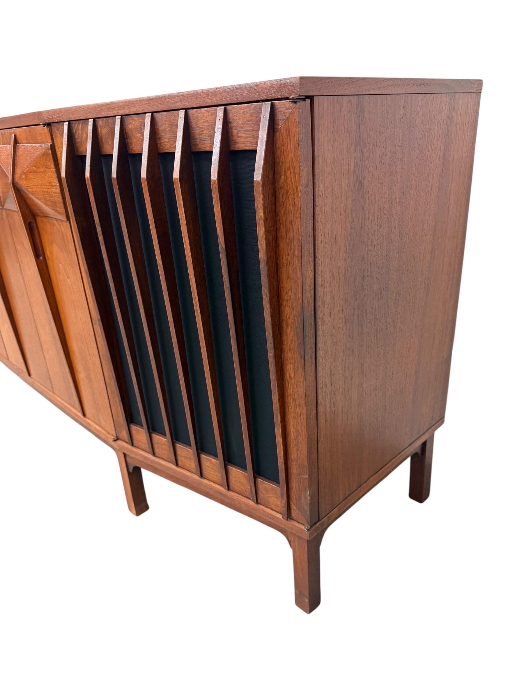 Mid-Century Modern Brazilian Style 2-Piece Walnut Bar Storage Cabinet - Image 6
