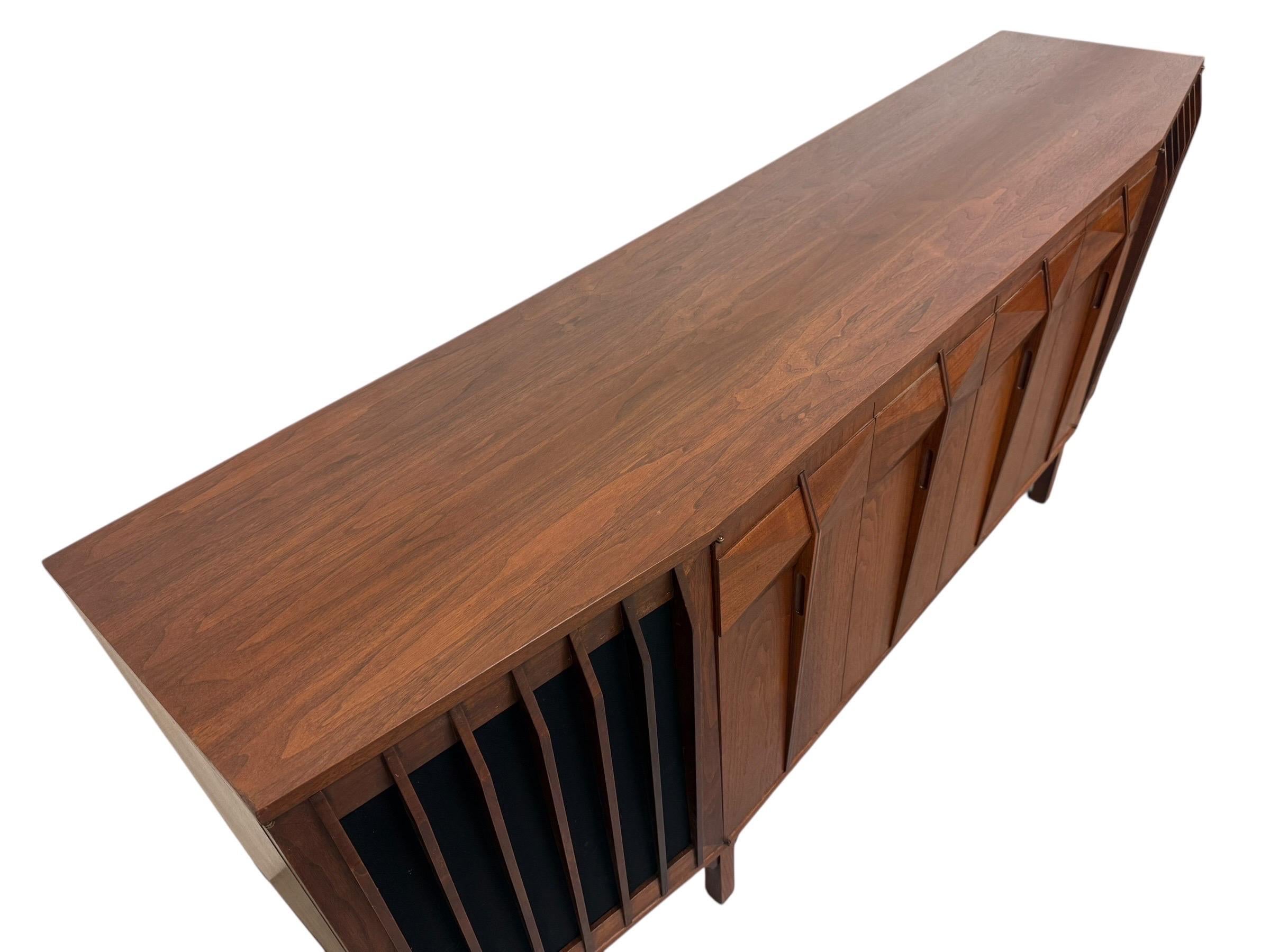 Mid-Century Modern Brazilian Style 2-Piece Walnut Bar Storage Cabinet - Image 7