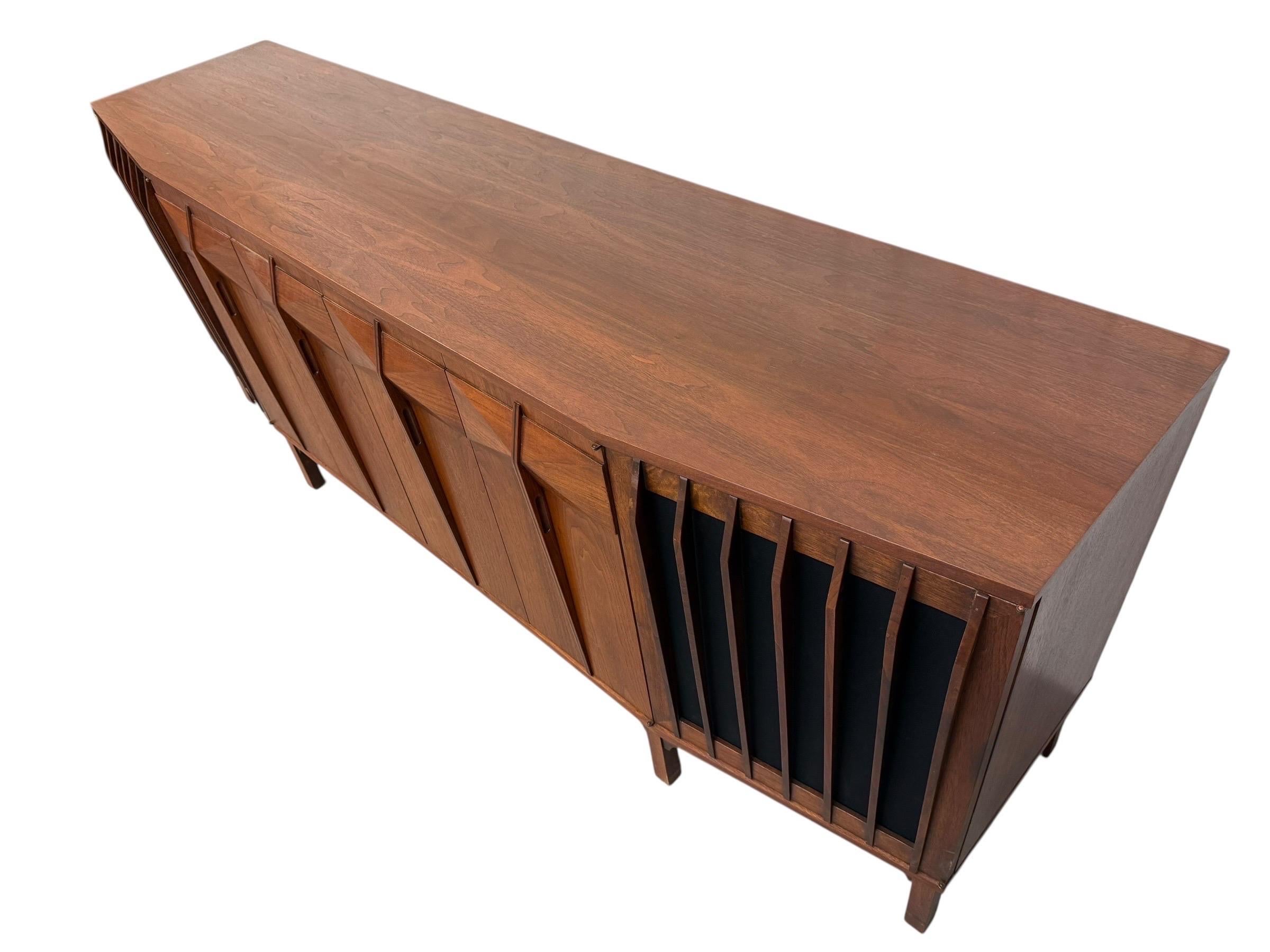 Mid-Century Modern Brazilian Style 2-Piece Walnut Bar Storage Cabinet - Image 8