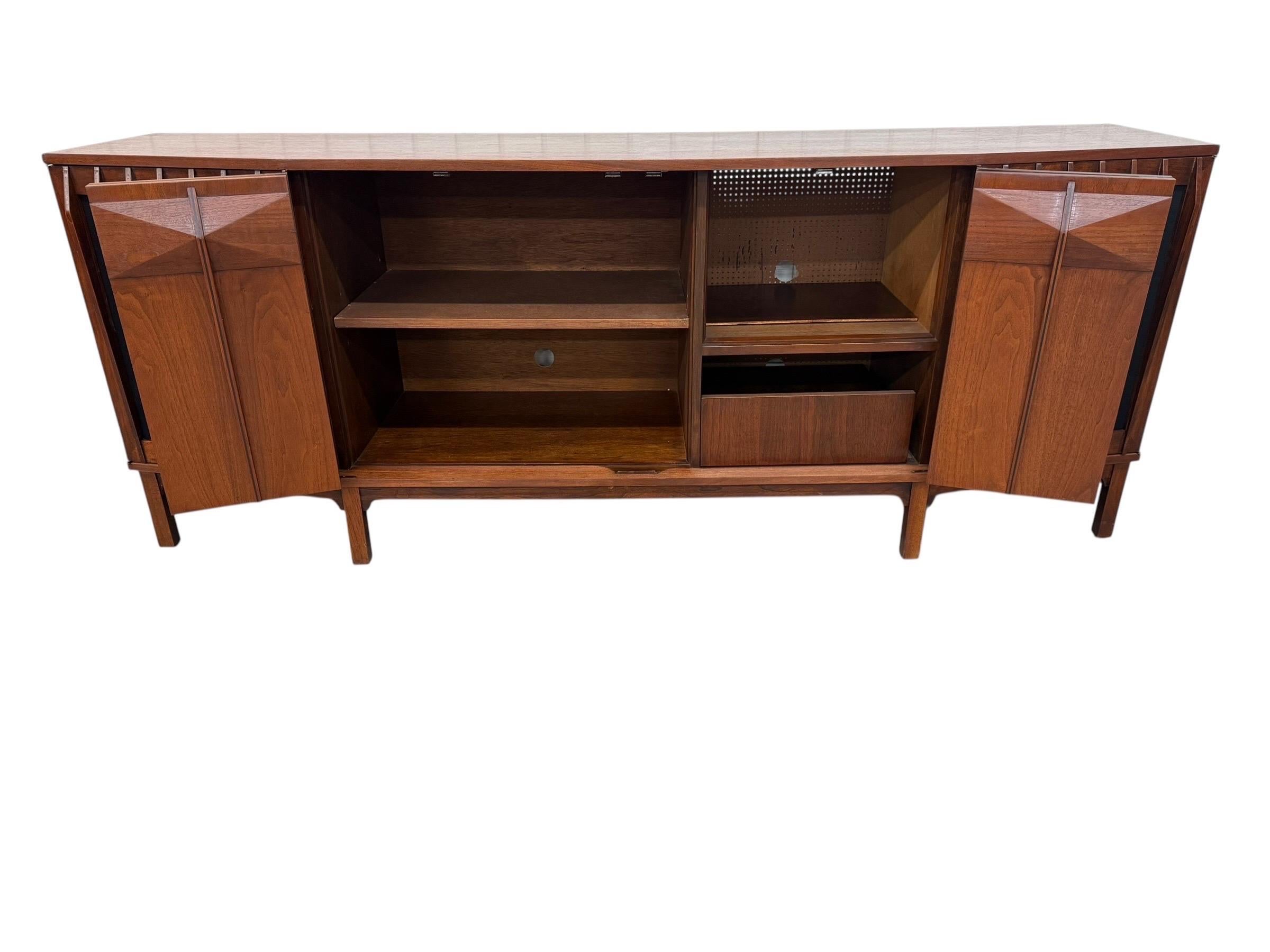 Mid-Century Modern Brazilian Style 2-Piece Walnut Bar Storage Cabinet - Image 10