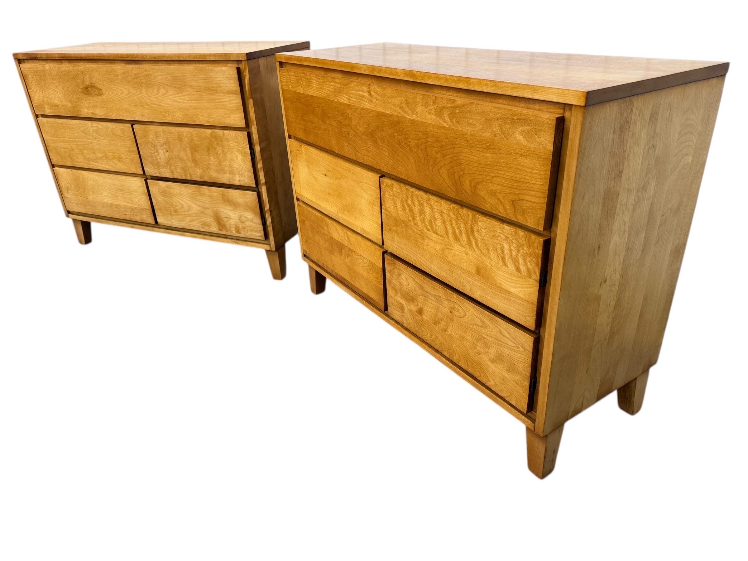 Mid-Century Modern Conant Ball Solid Maple Dressers - Set of 2 - Image 4