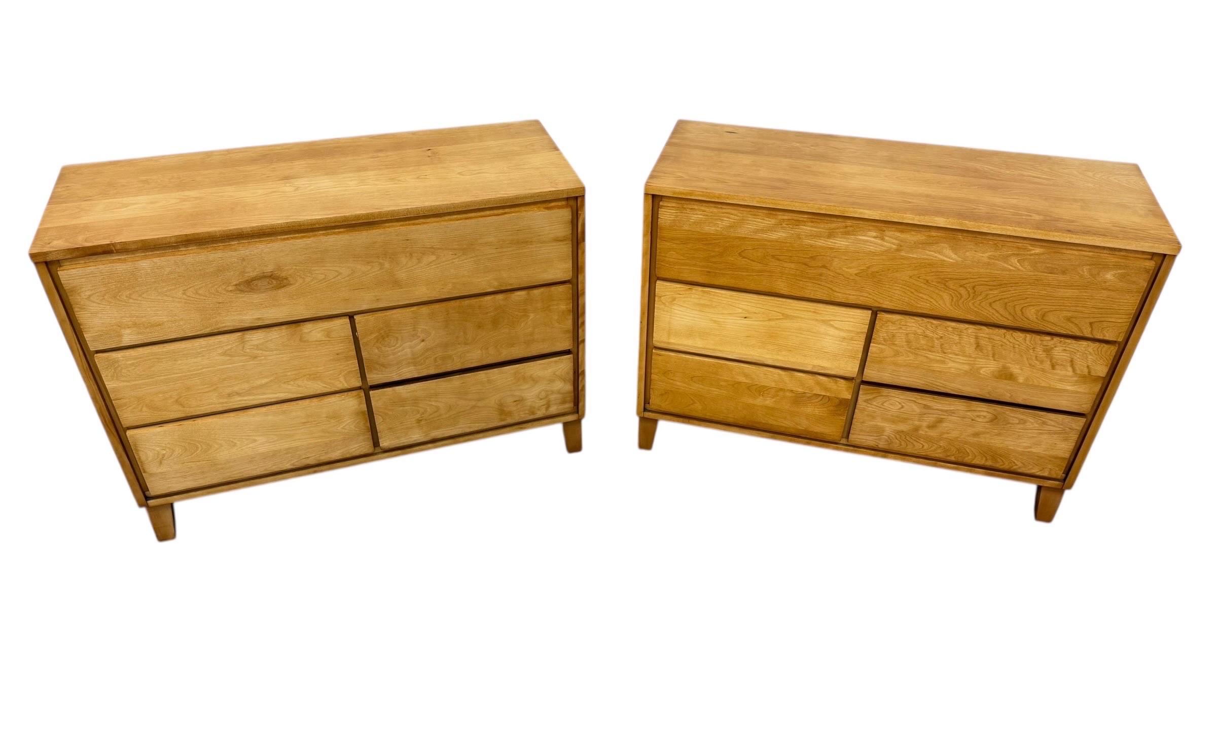 Mid-Century Modern Conant Ball Solid Maple Dressers - Set of 2 - Image 5