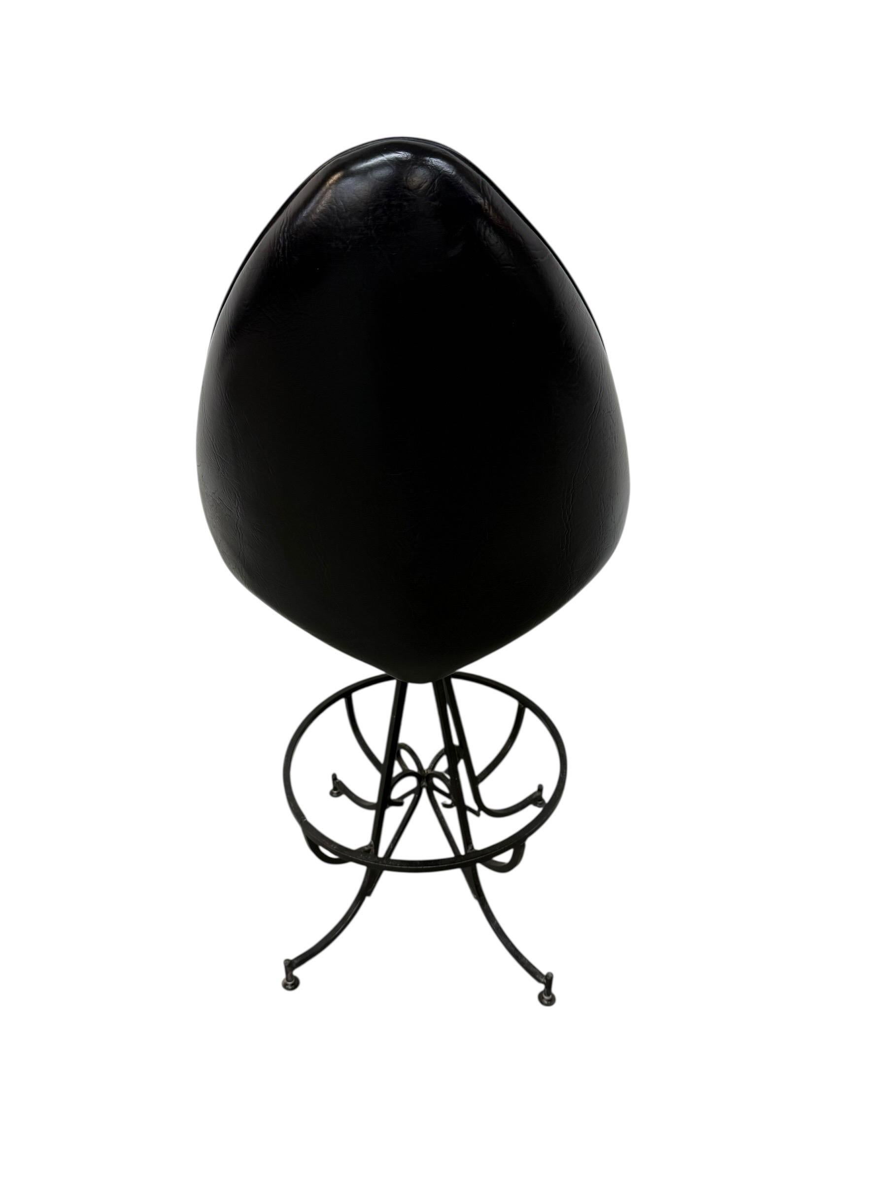 Mid-Century Modern Gothic Style Swivel Bar Stools - Set of 3 - Image 7