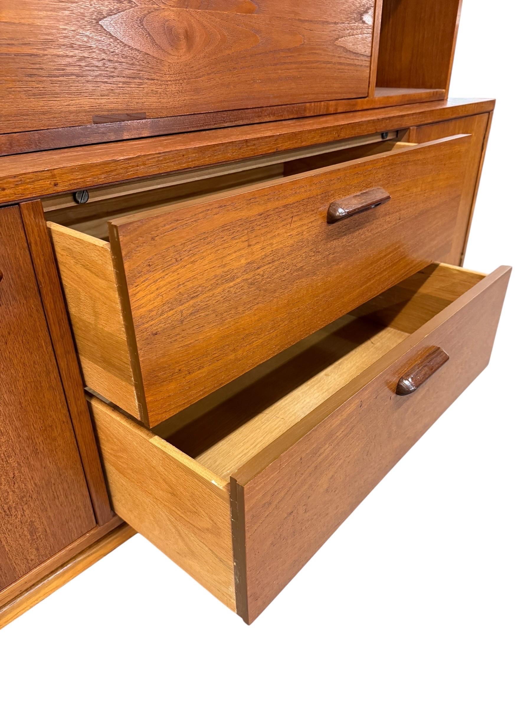 Mid-Century Modern Lane 2-Piece Walnut Storage Cabinet - Image 10