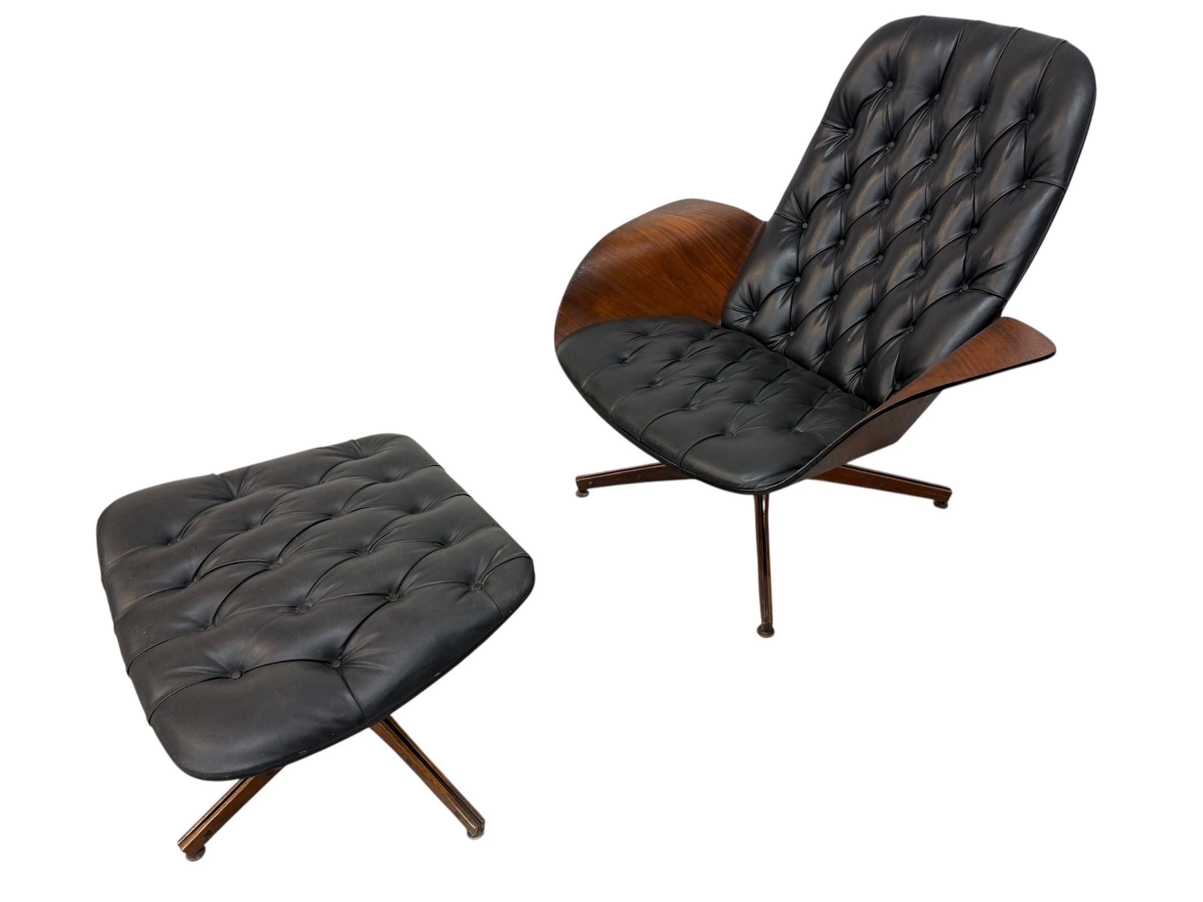 Mid-Century Modern Plycraft Mr. Chair & Ottoman - Image 2