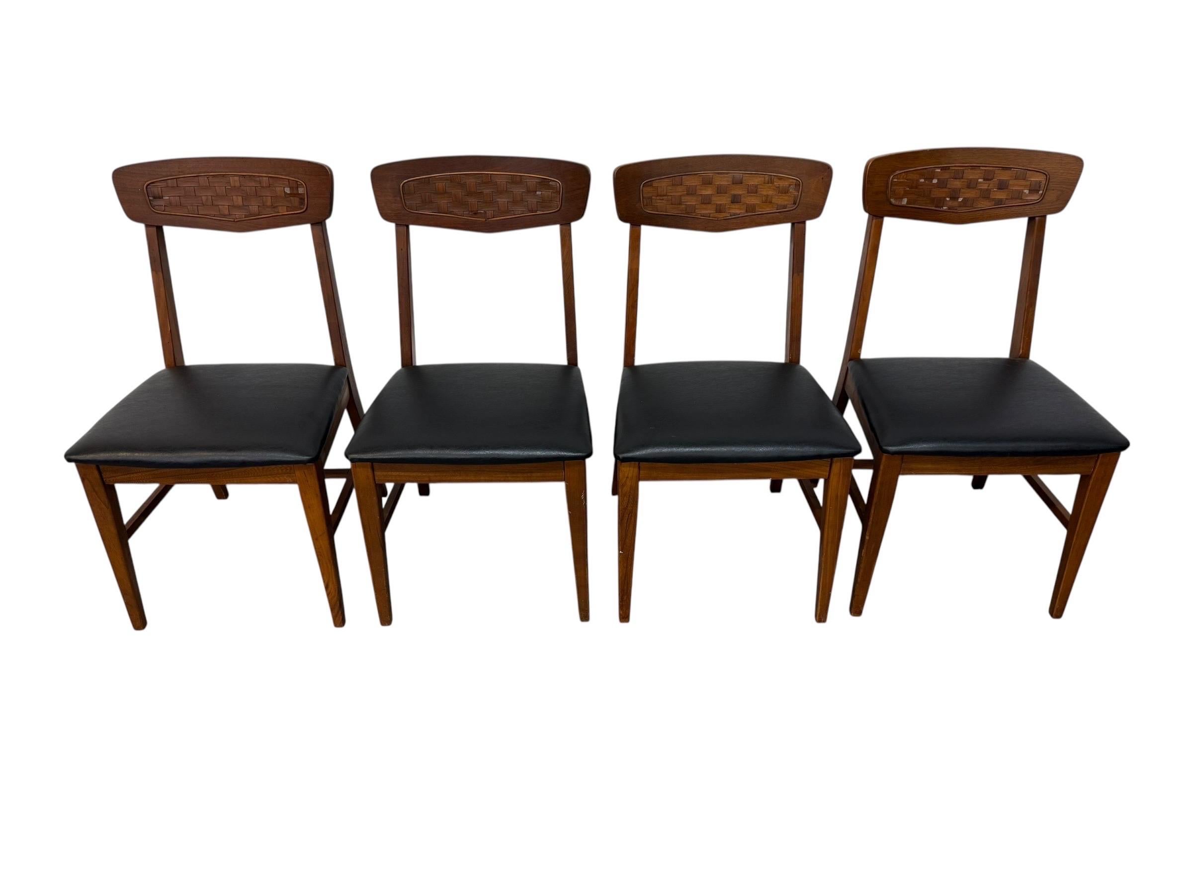 Mid-Century Modern Walnut Dining Chairs - Set of 4 - Image 2