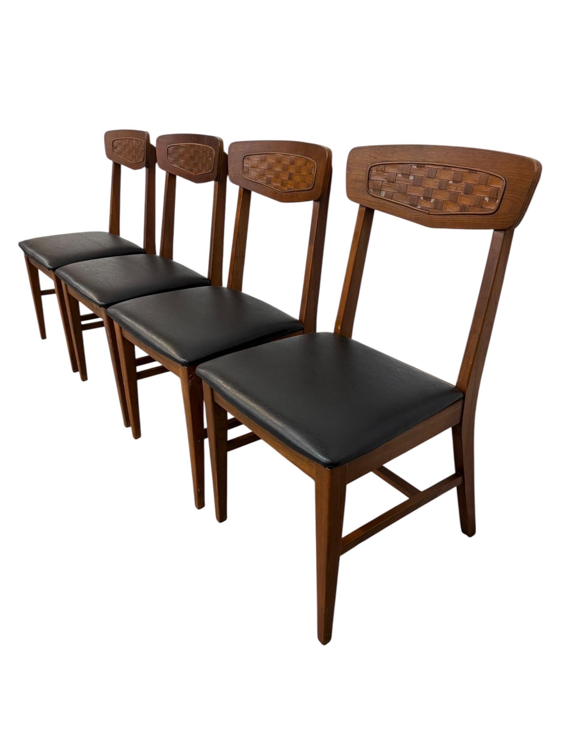 Mid-Century Modern Walnut Dining Chairs - Set of 4 - Image 4