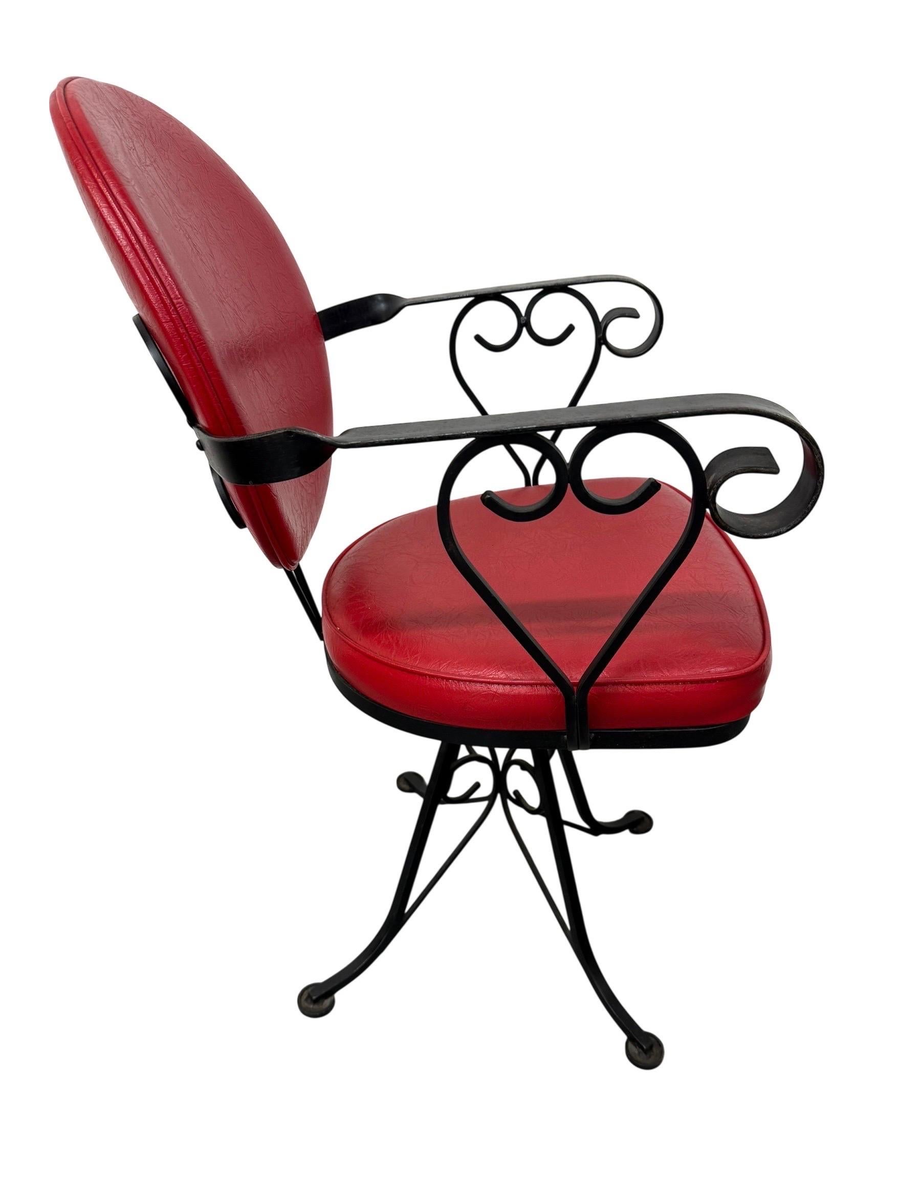 Vintage 1970's Hollywood Regency Style Wrought Iron Dinette Set - Image 4