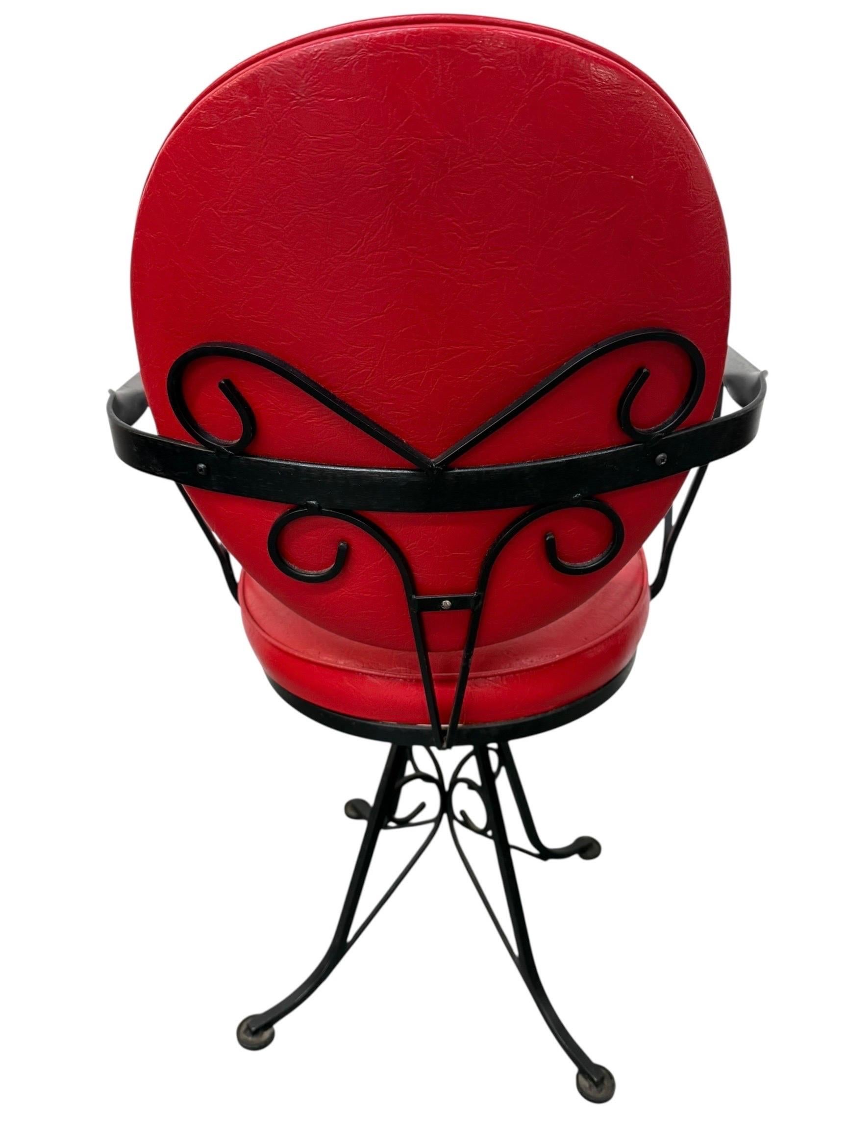 Vintage 1970's Hollywood Regency Style Wrought Iron Dinette Set - Image 5