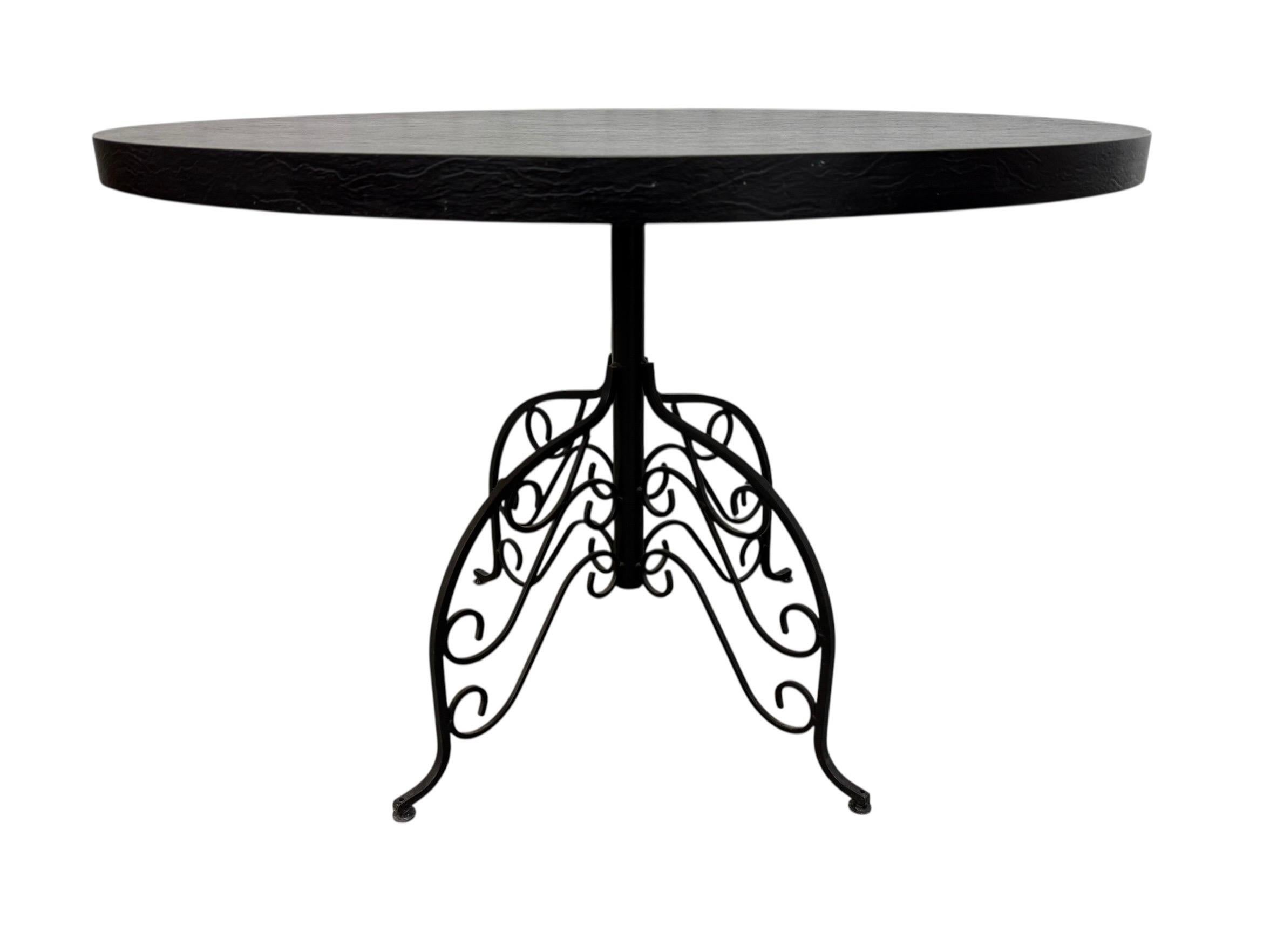 Vintage 1970's Hollywood Regency Style Wrought Iron Dinette Set - Image 6