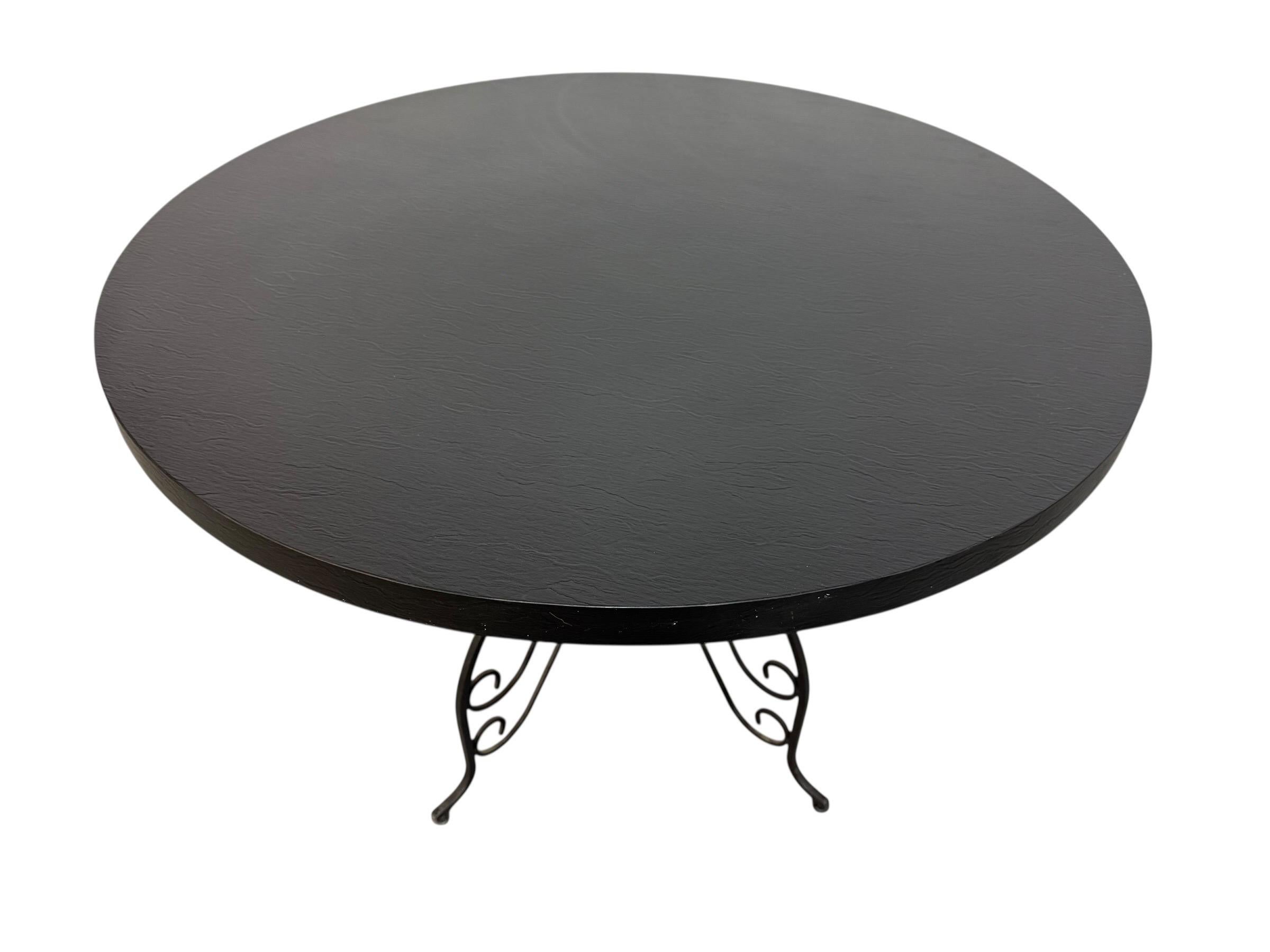 Vintage 1970's Hollywood Regency Style Wrought Iron Dinette Set - Image 7