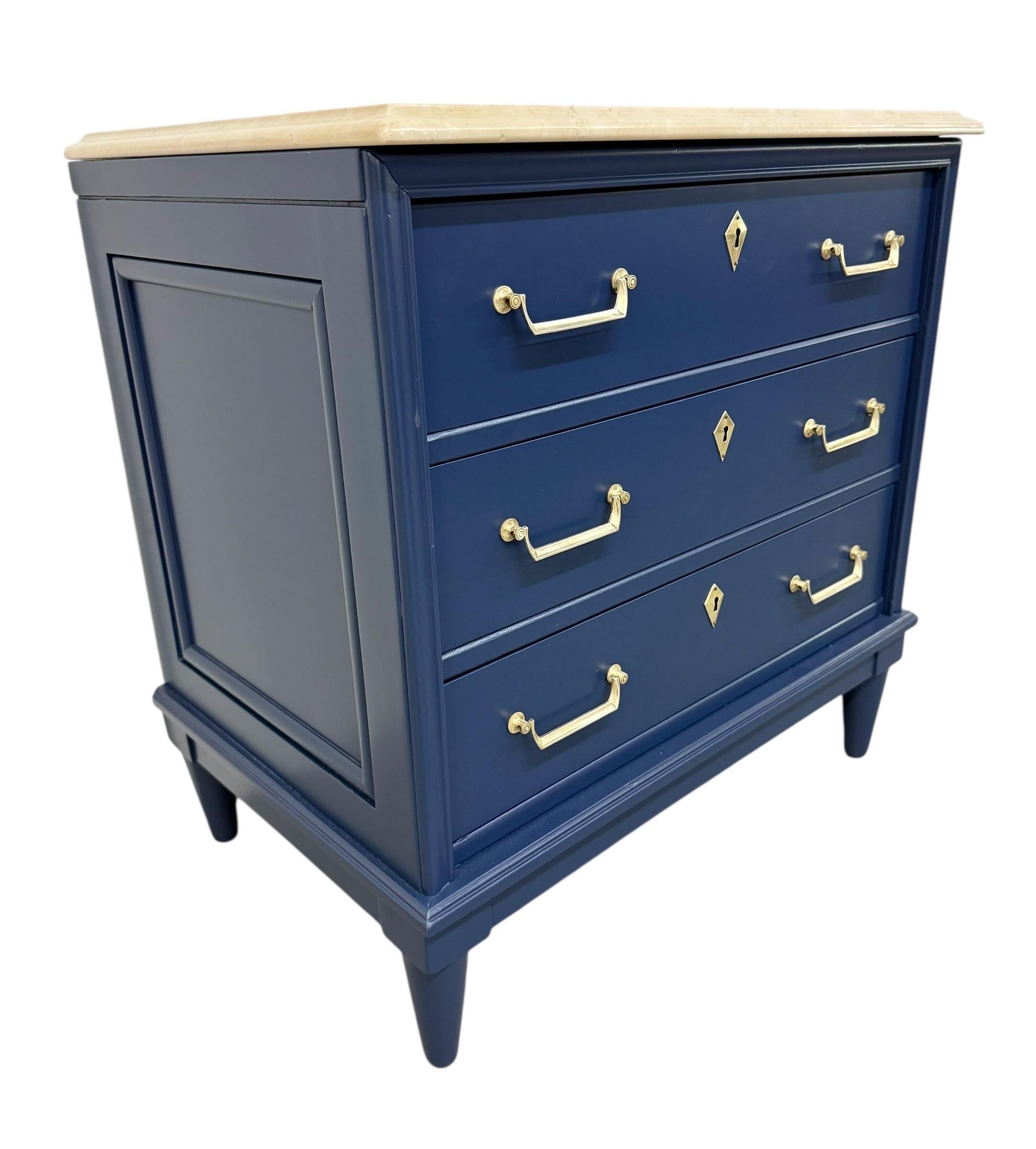 Vintage American of Martinsville Navy Blue Marble Top Nightstands - Set of 2 - Image 9