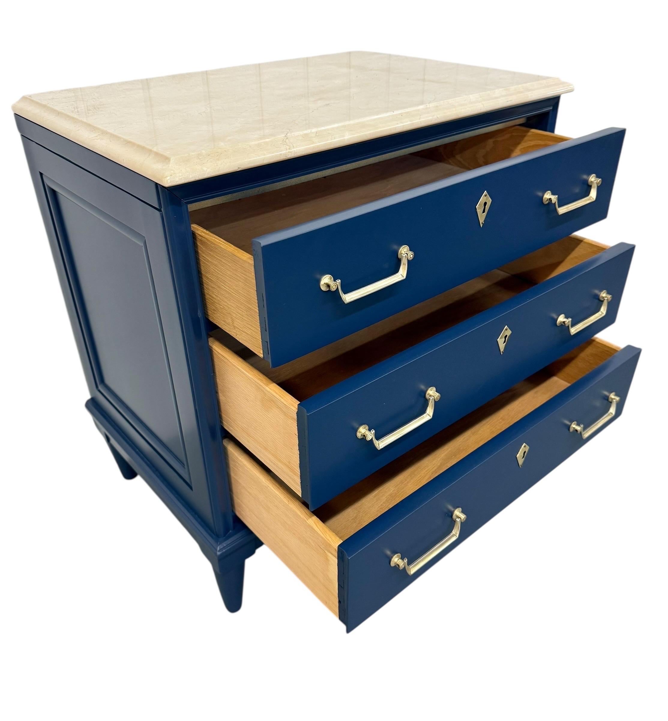 Vintage American of Martinsville Navy Blue Marble Top Nightstands - Set of 2 - Image 10