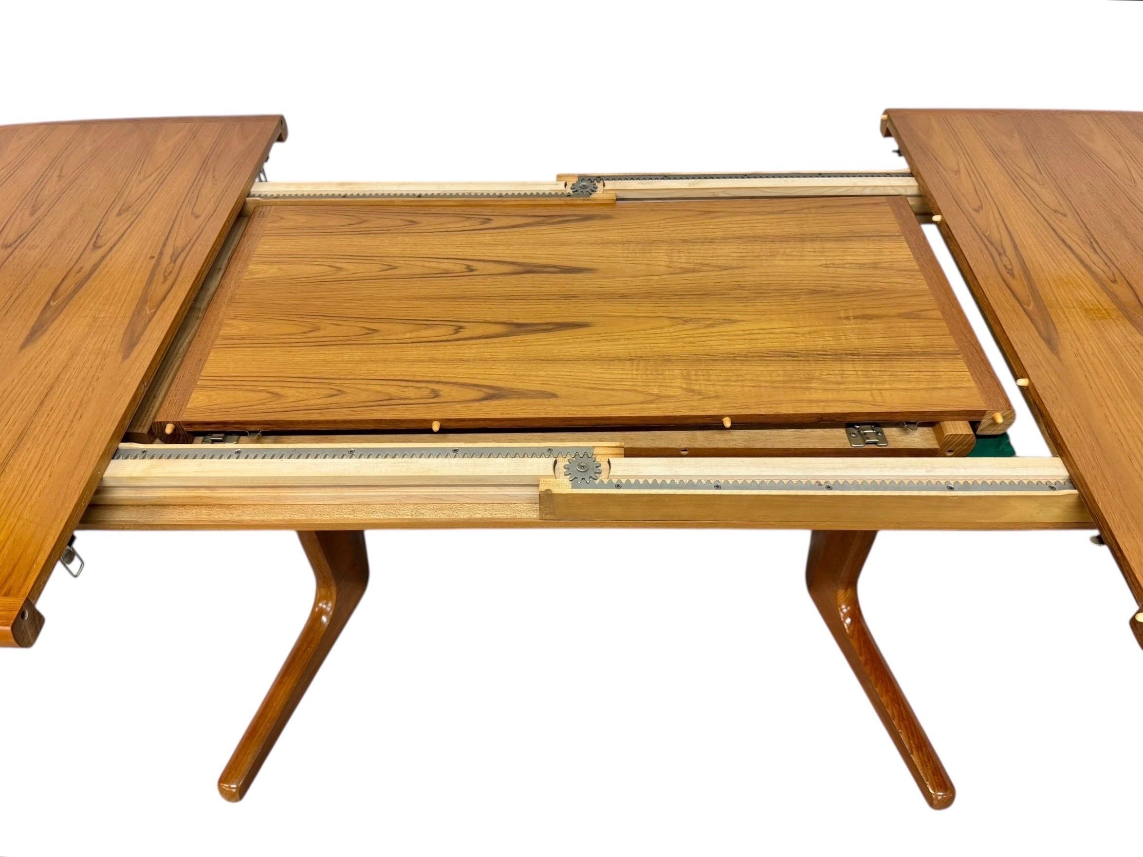 Vintage Danish Modern Oval Teak Dining Table W/2 Leaves - Image 14