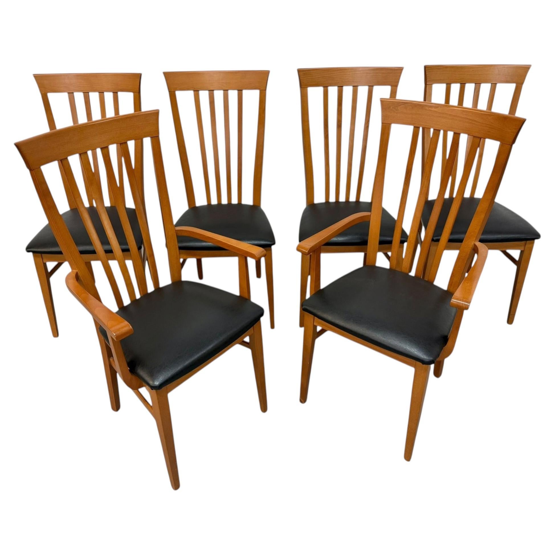 Vintage Italian Modern High-back Dining Chairs - Set of 6 - Image 2