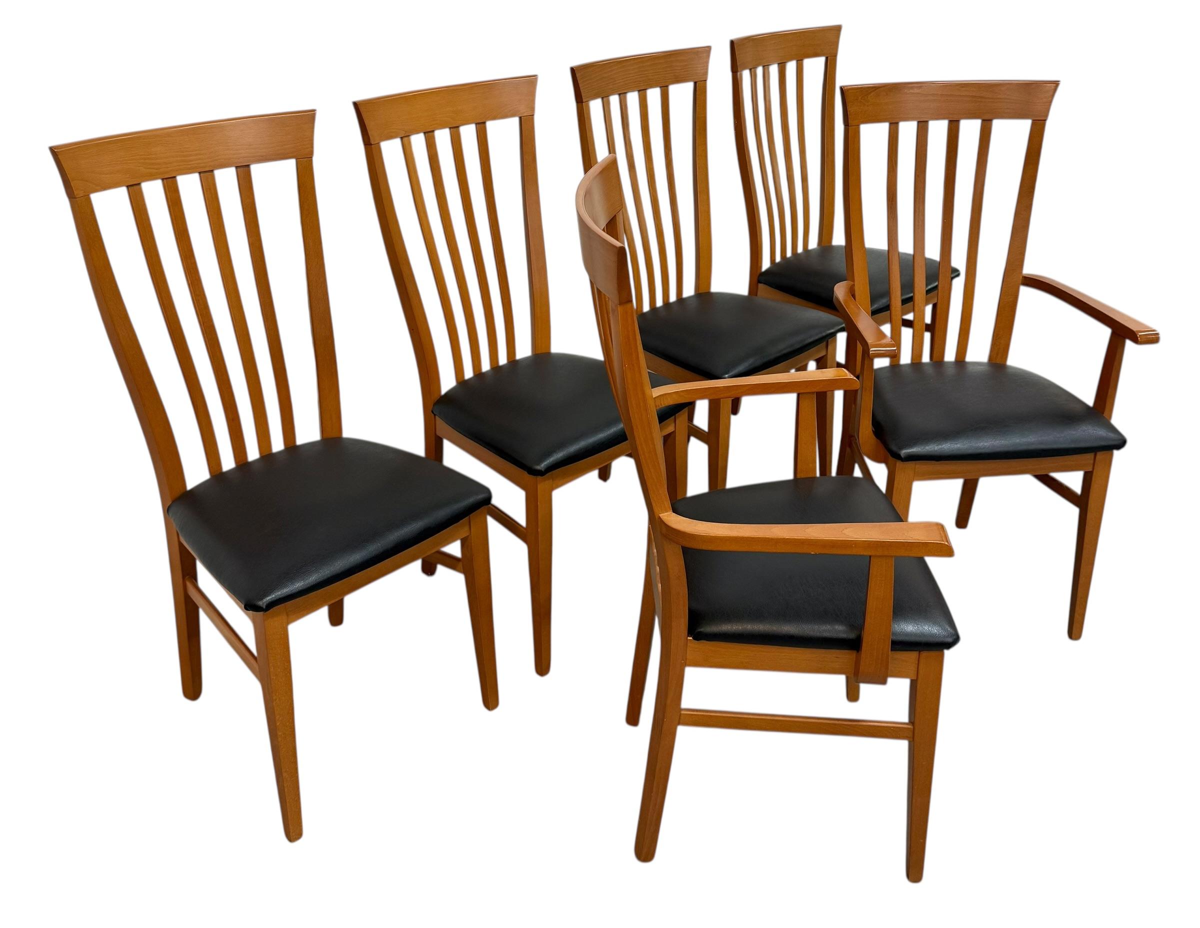 Vintage Italian Modern High-back Dining Chairs - Set of 6 - Image 3