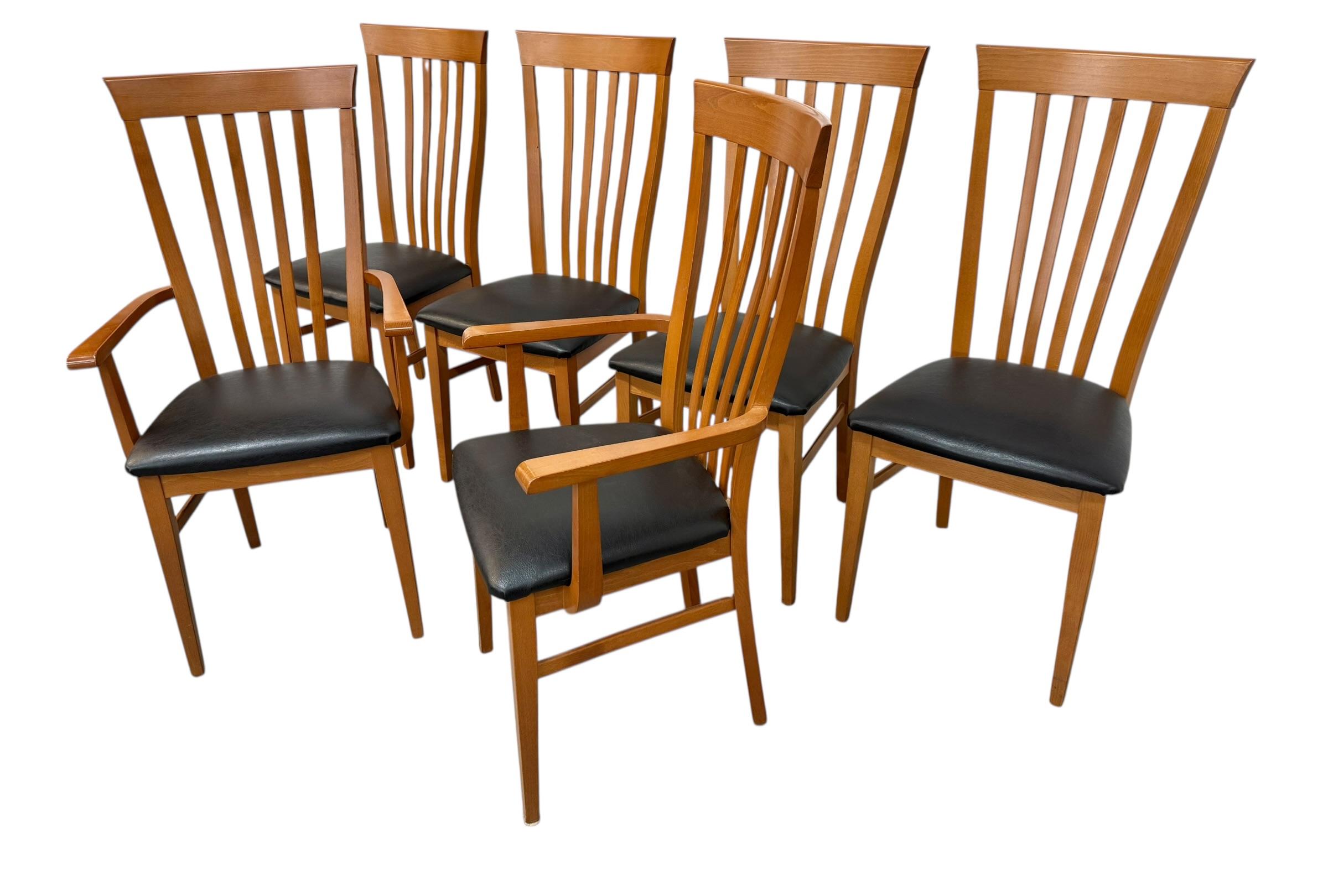 Vintage Italian Modern High-back Dining Chairs - Set of 6 - Image 4