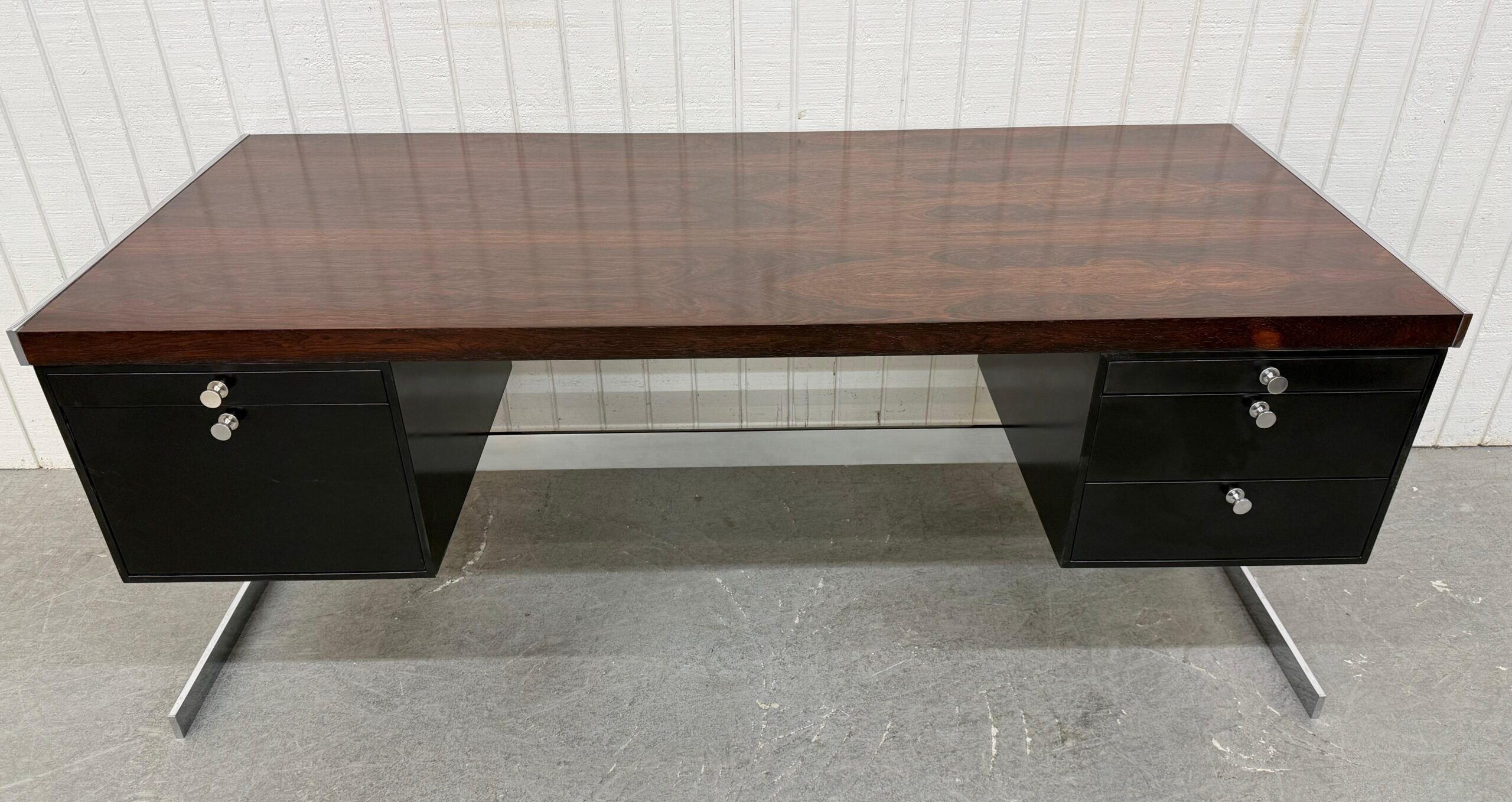 Mid-Century Modern Hugh Acton Style Rosewood Executive Desk - Image 3