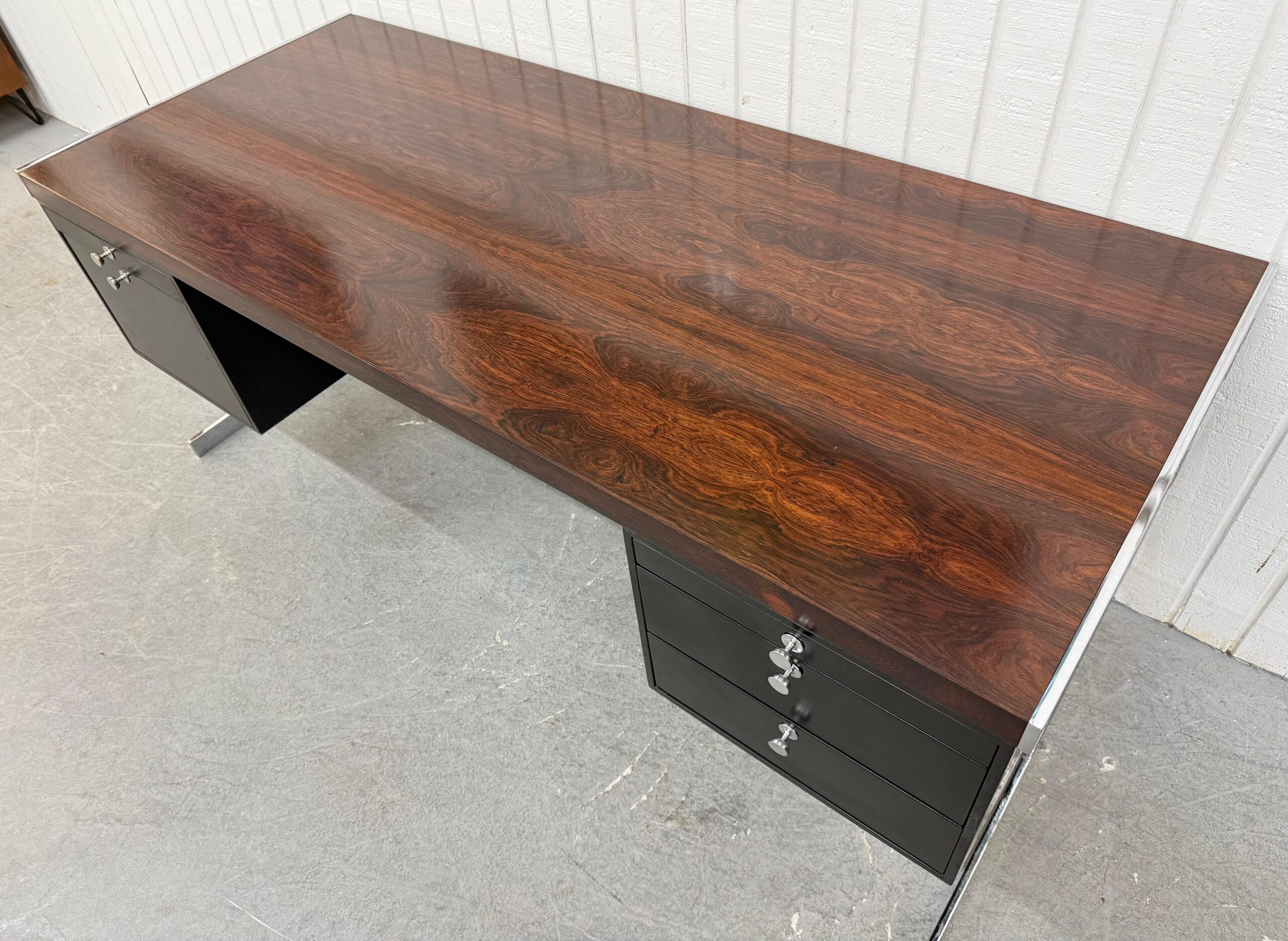 Mid-Century Modern Hugh Acton Style Rosewood Executive Desk - Image 4