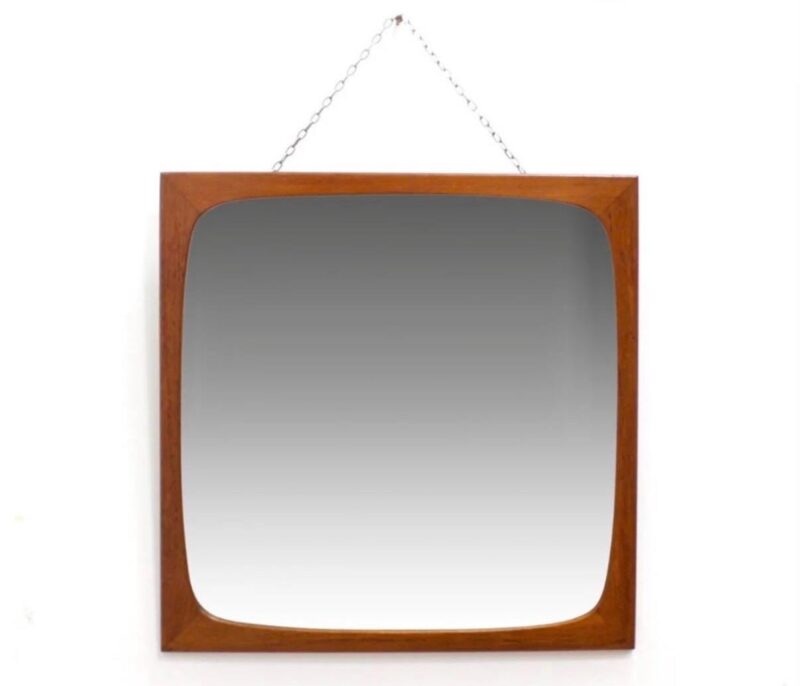 Mid-Century Danish Modern Clark Eaton Teak Bevelled Wall Mirror