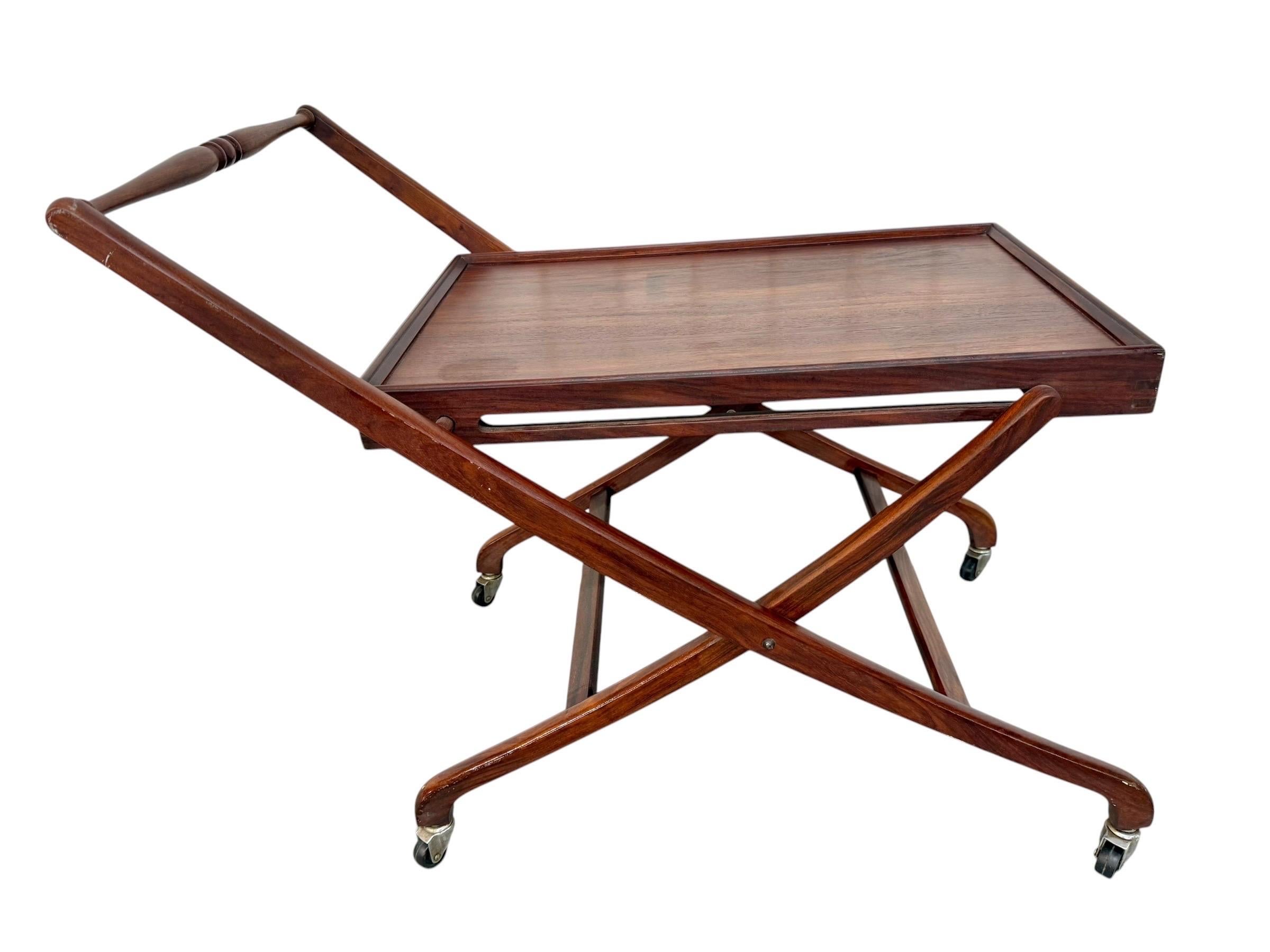 Mid-Century Danish Modern Teak Folding Serving Cart - Image 2