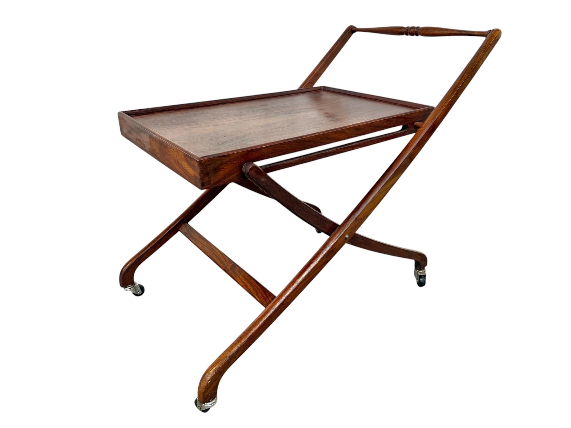 Mid-Century Danish Modern Teak Folding Serving Cart - Image 3