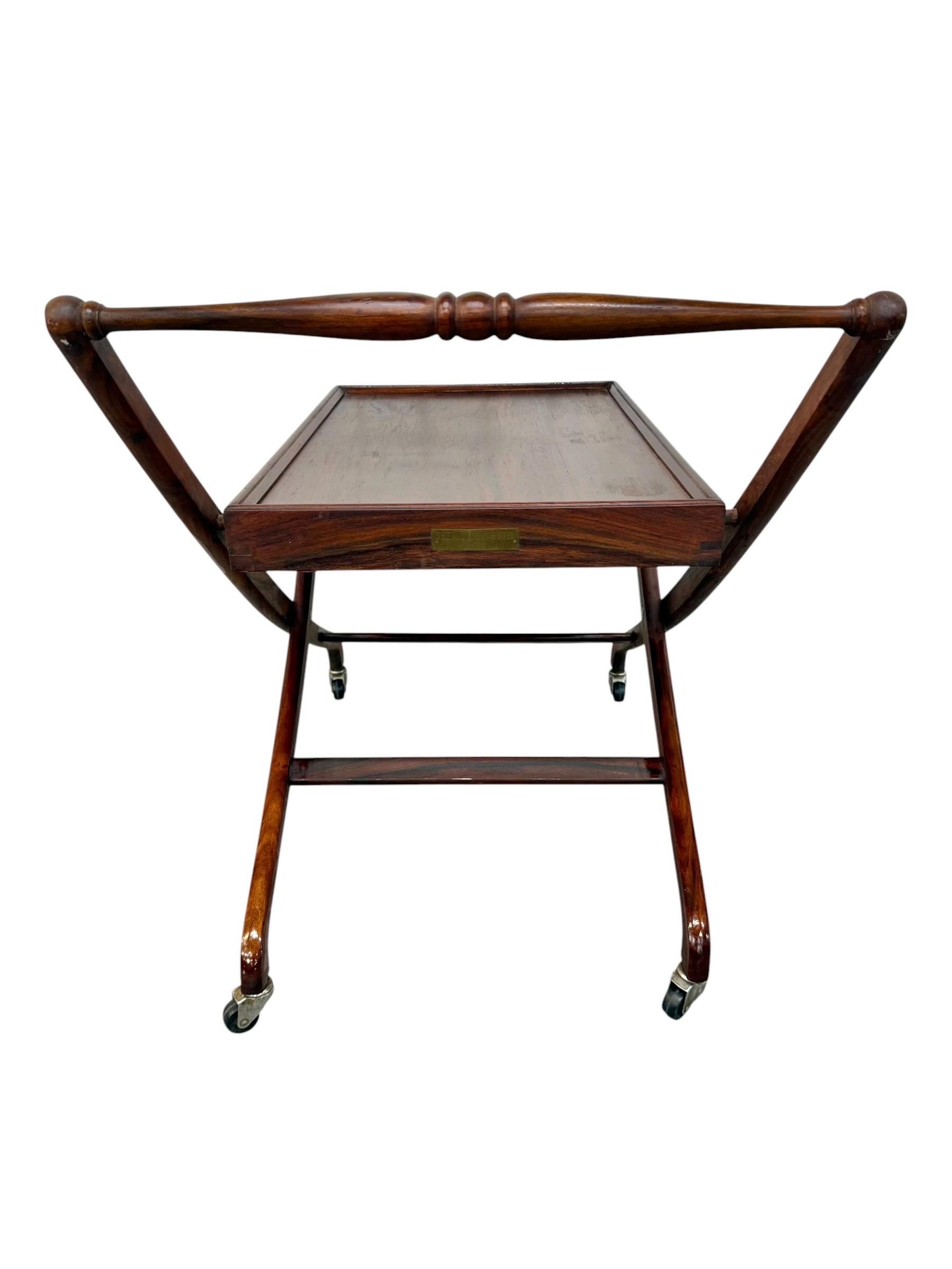 Mid-Century Danish Modern Teak Folding Serving Cart - Image 4