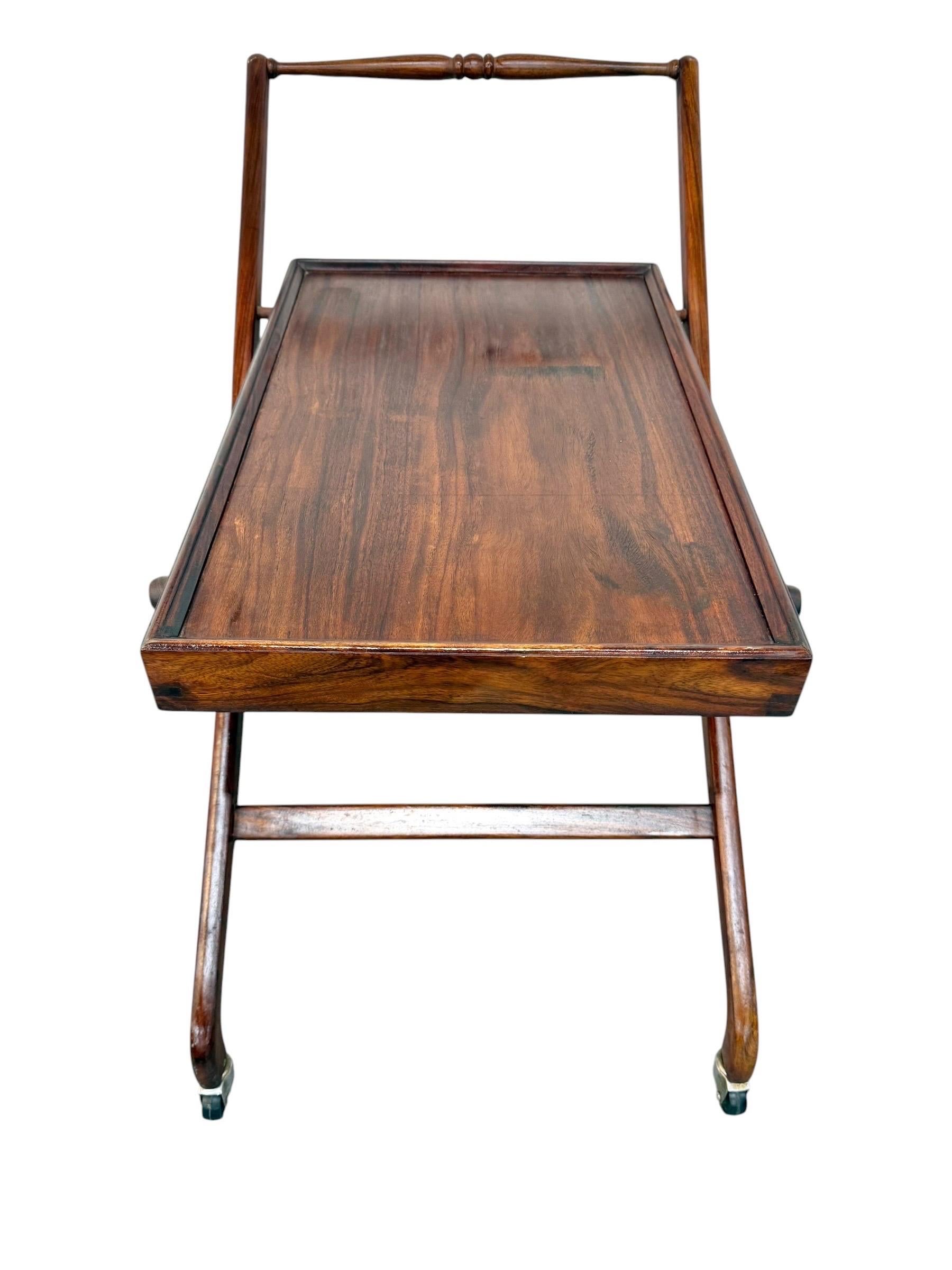 Mid-Century Danish Modern Teak Folding Serving Cart - Image 5