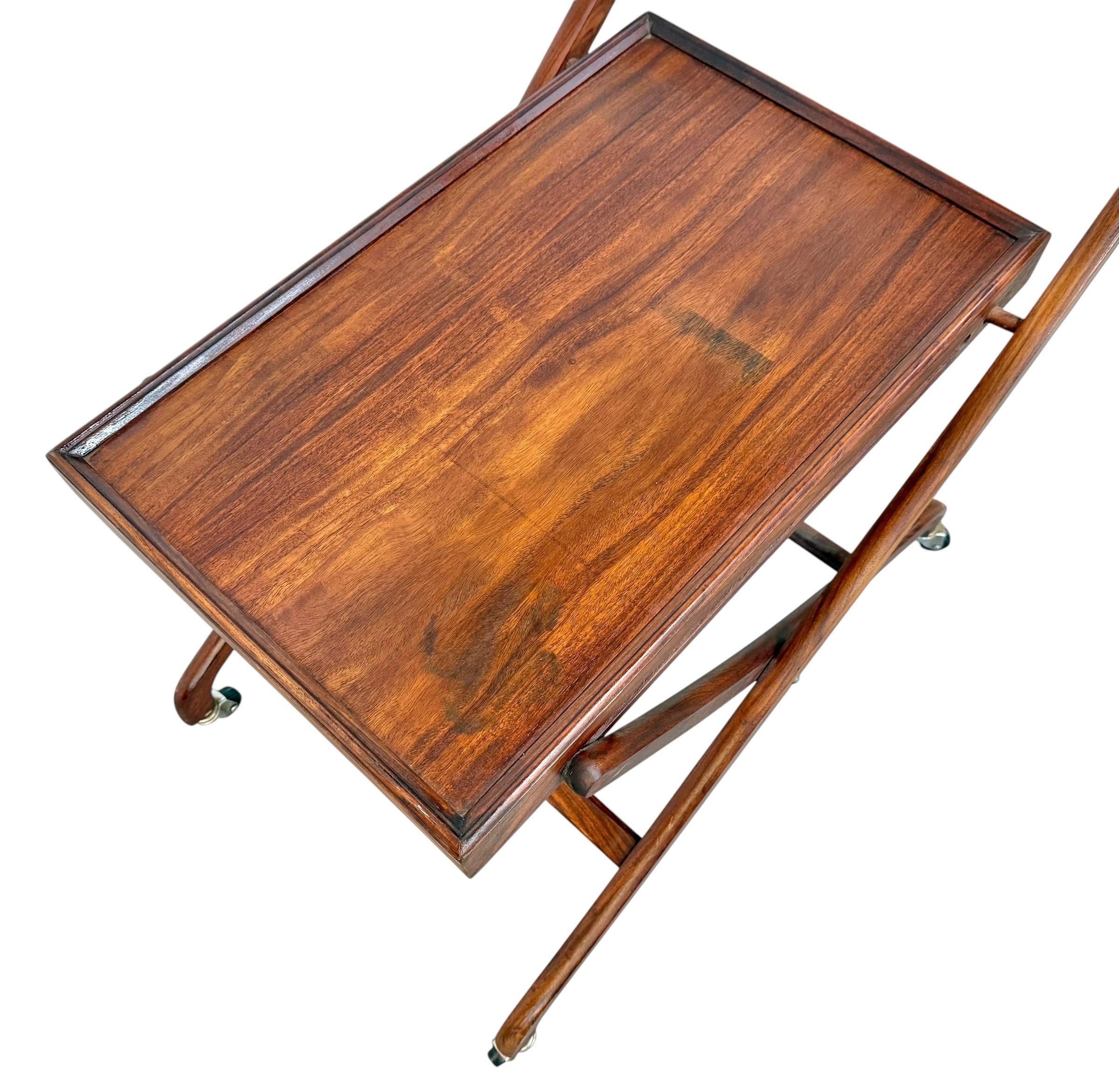 Mid-Century Danish Modern Teak Folding Serving Cart - Image 6