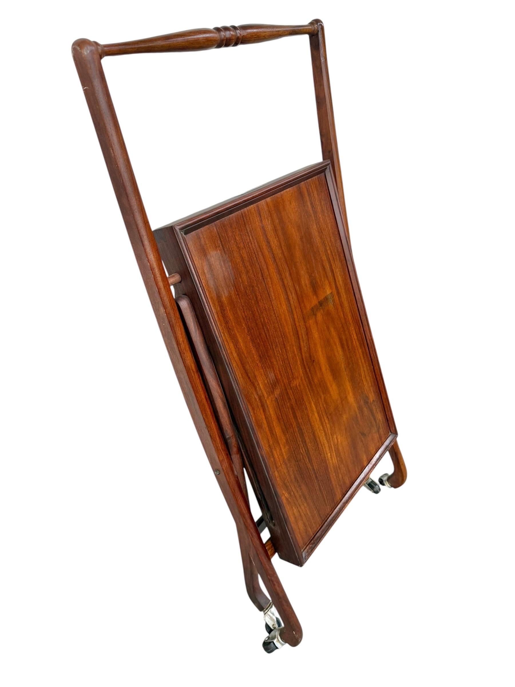 Mid-Century Danish Modern Teak Folding Serving Cart - Image 8