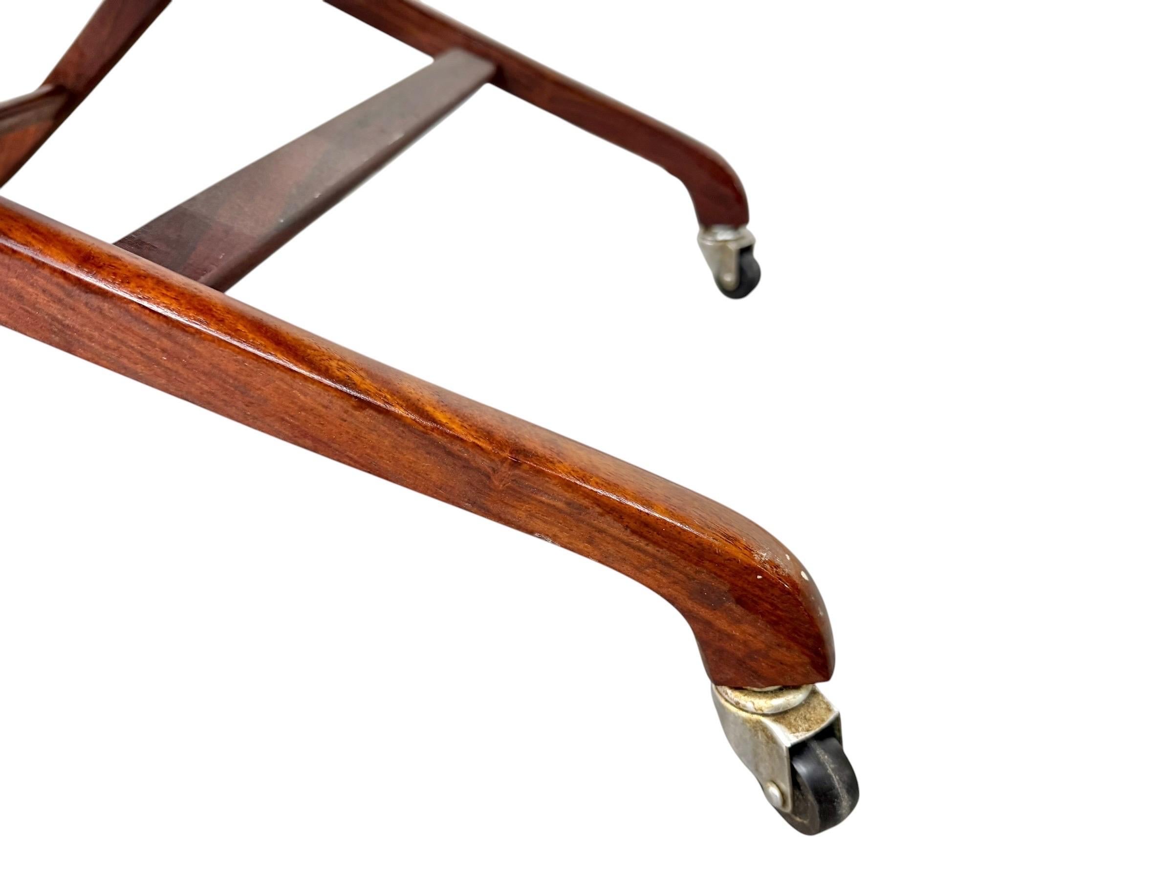Mid-Century Danish Modern Teak Folding Serving Cart - Image 9