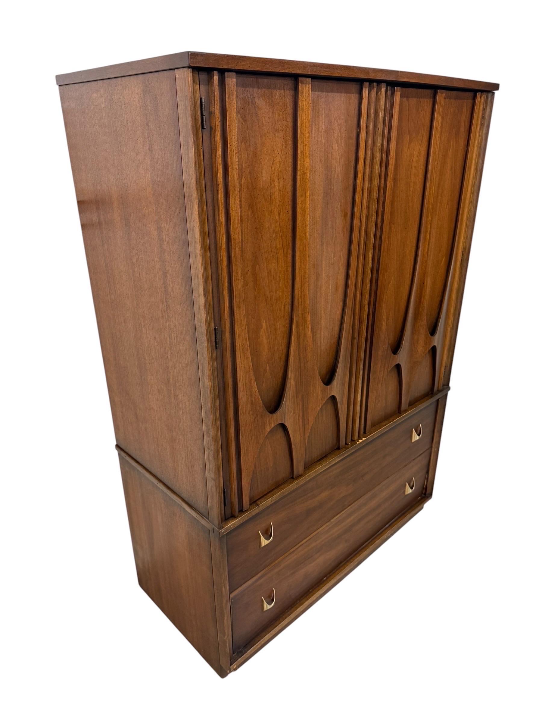 Mid-Century Modern Broyhill Brasilia II Walnut Armoire - Image 2