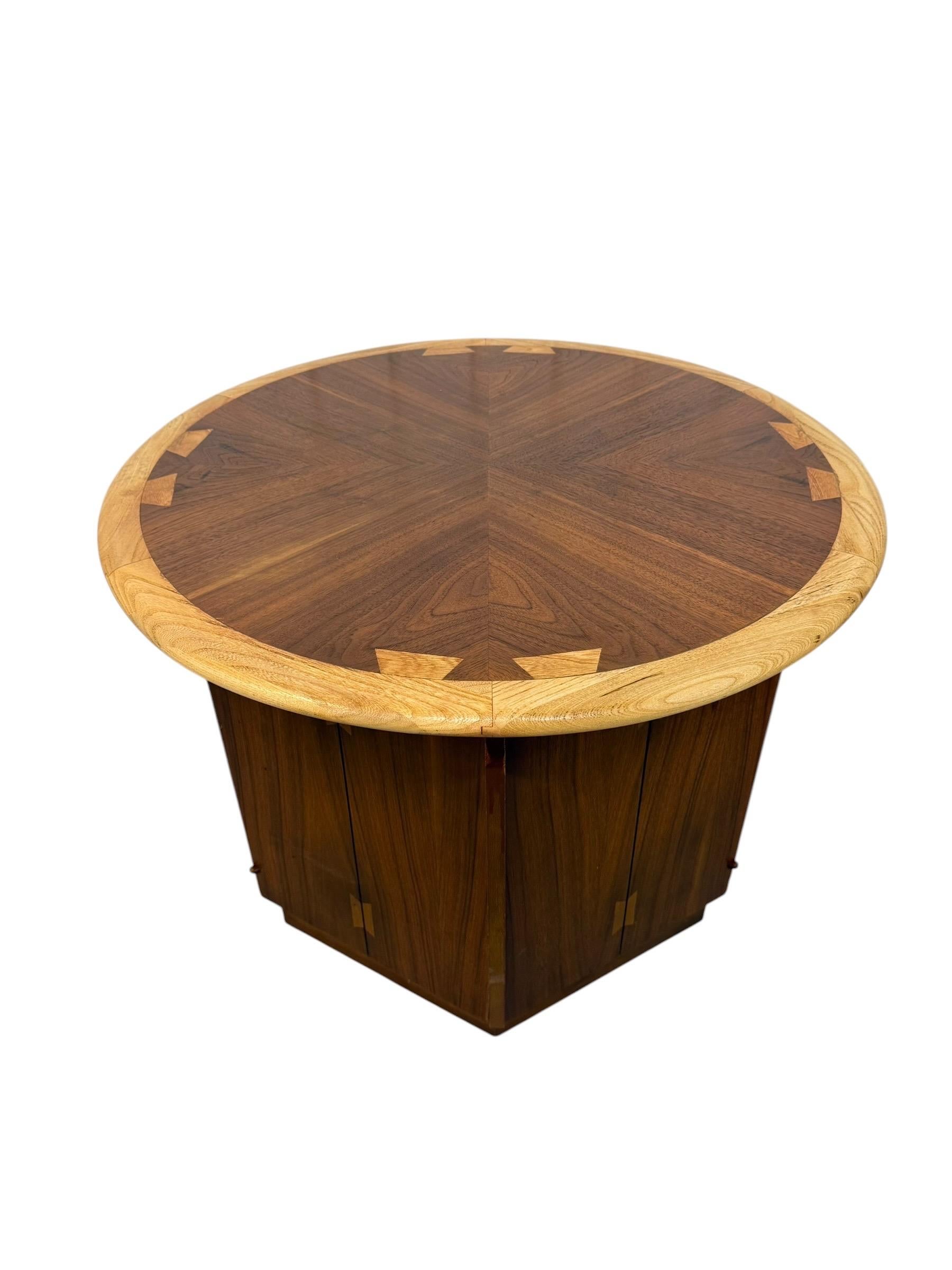 Mid-Century Modern Lane Acclaim Round Walnut Side Tables - Set of 2 - Refinished - Image 5
