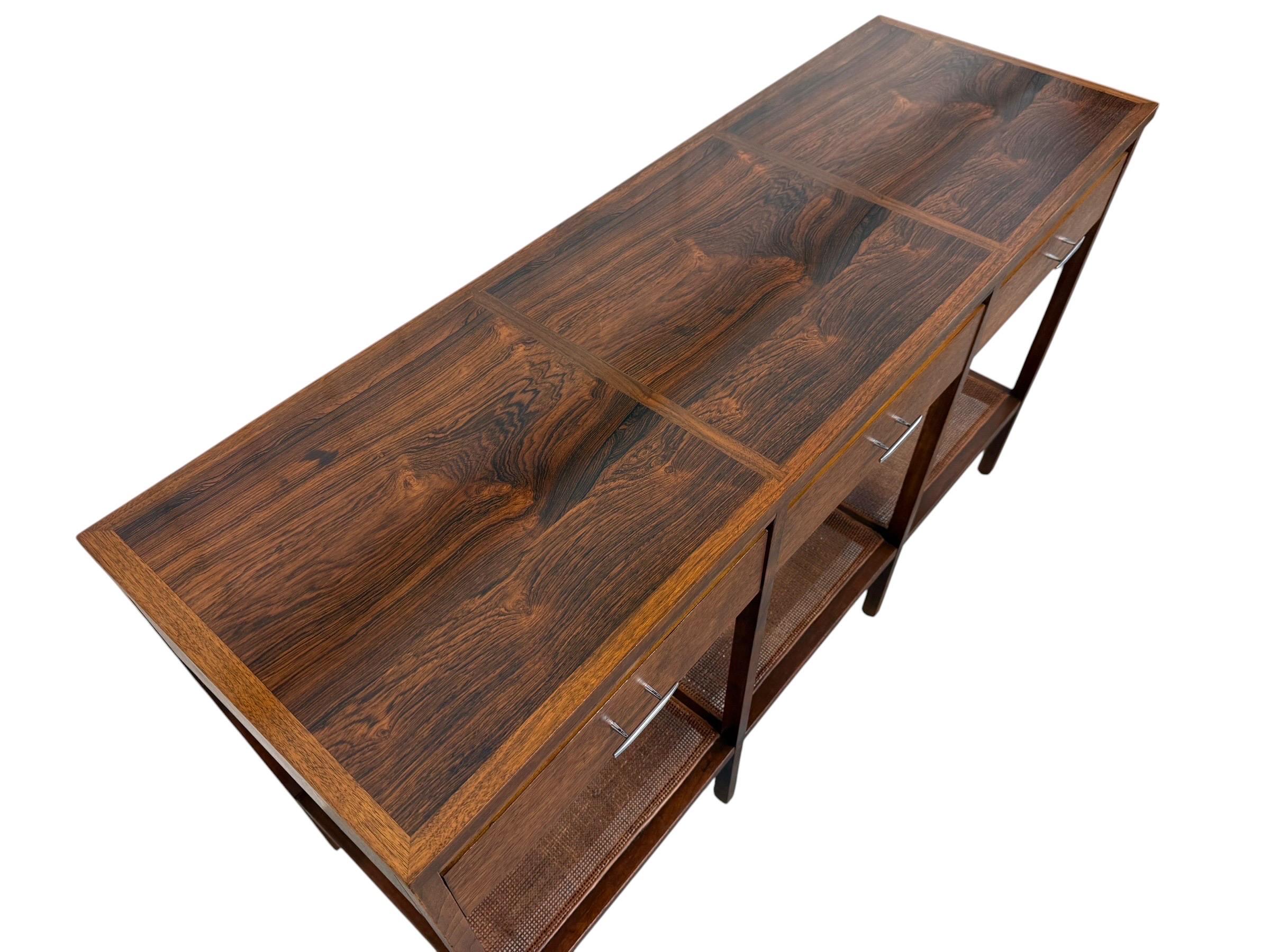 Mid-Century Modern Lane Delineator Paul McCobb Walnut & Rosewood Console Table - Image 4