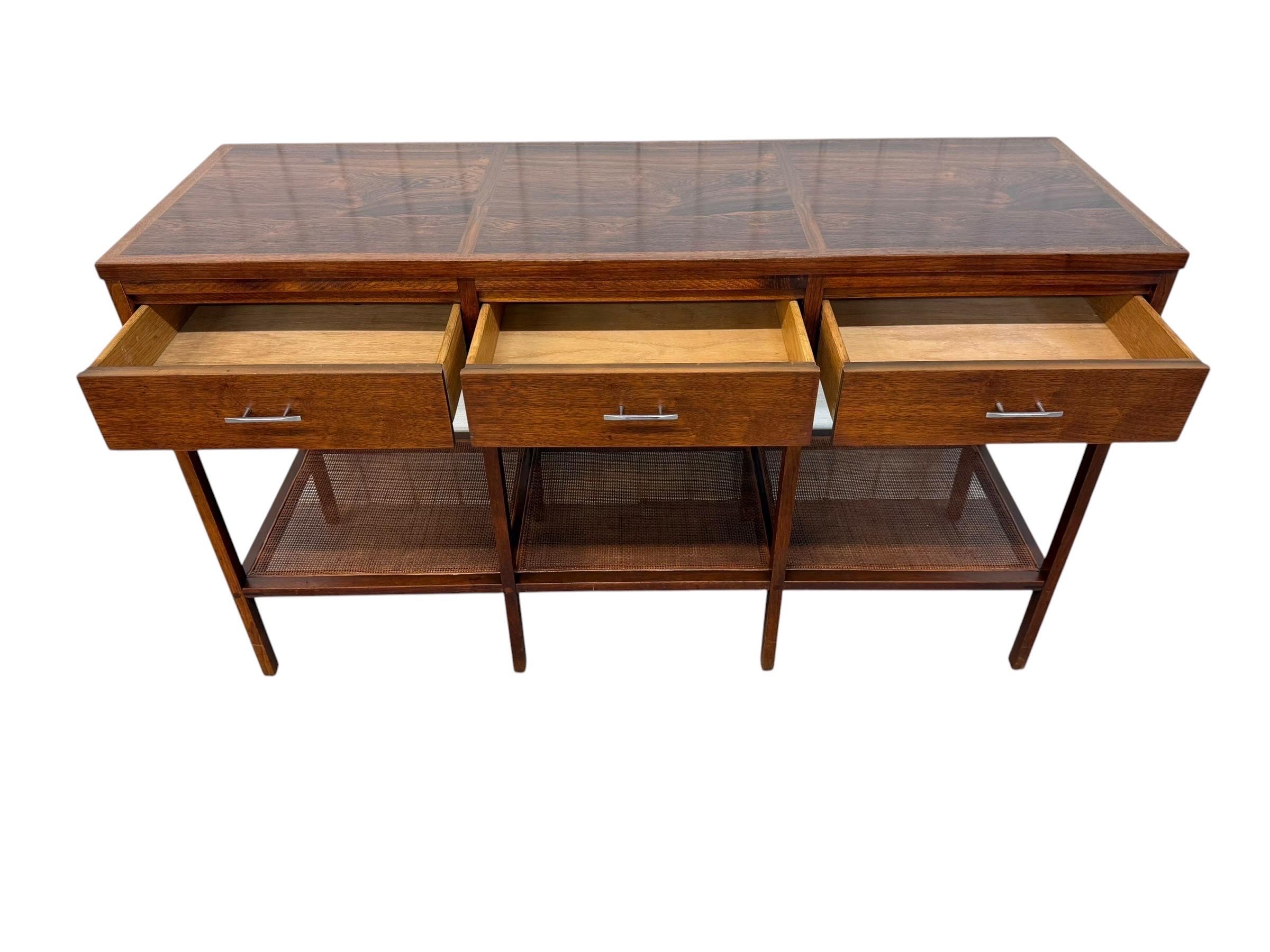 Mid-Century Modern Lane Delineator Paul McCobb Walnut & Rosewood Console Table - Image 7