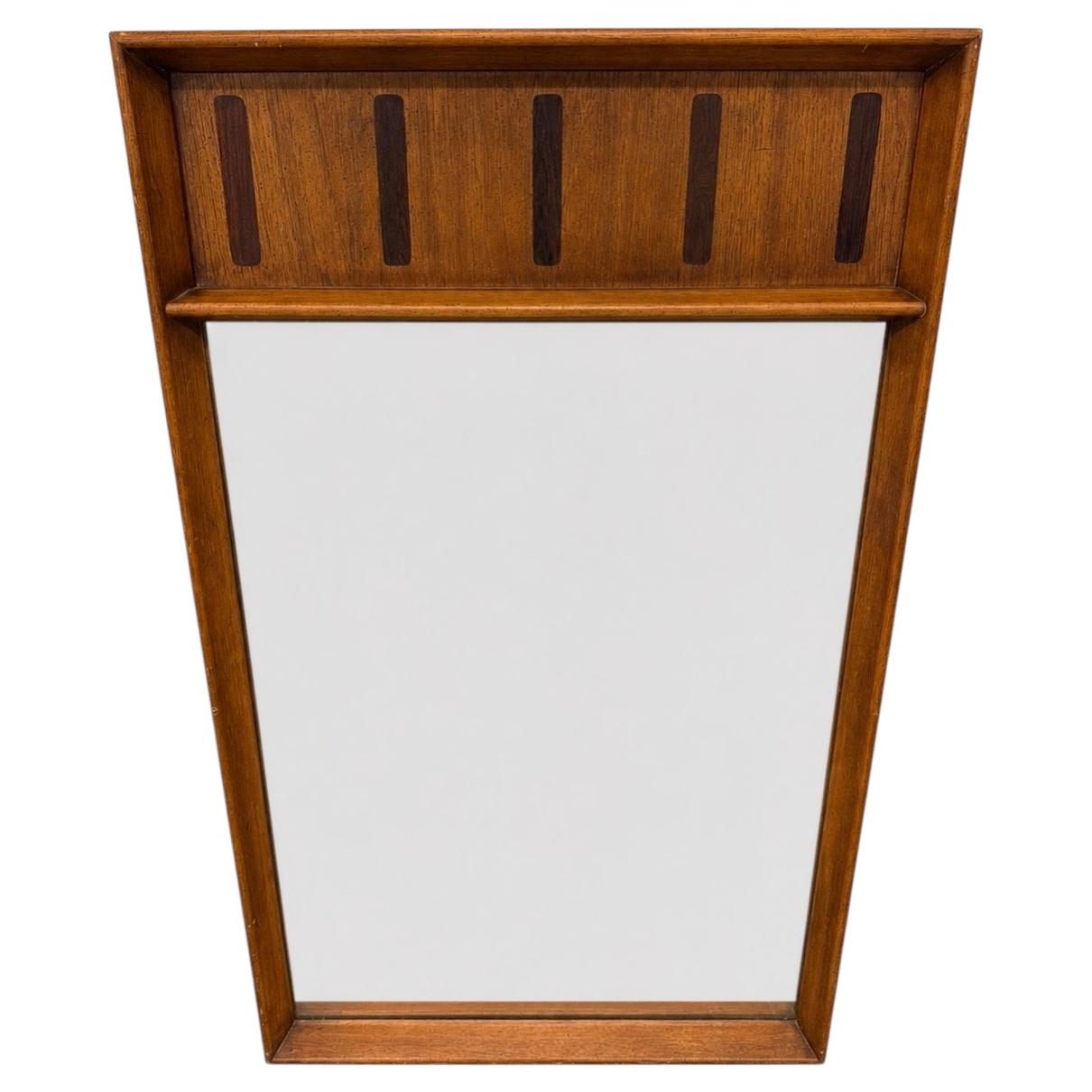 Mid-Century Modern Lane Walnut & Rosewood Mirror