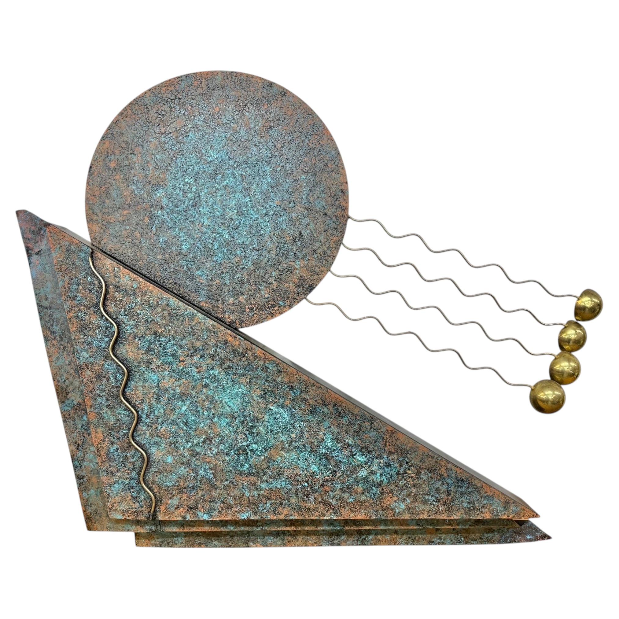 Post Modern Metal Abstract Wall Art Sculpture Signed Curtis Jere 1991