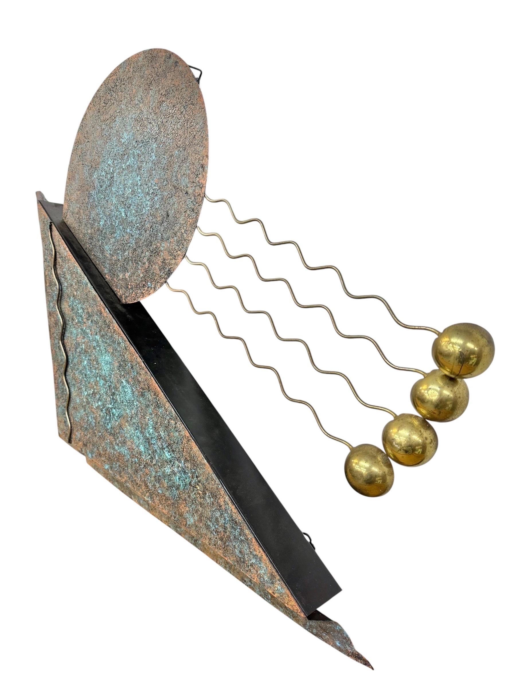 Post Modern Metal Abstract Wall Art Sculpture Signed Curtis Jere 1991 - Image 2