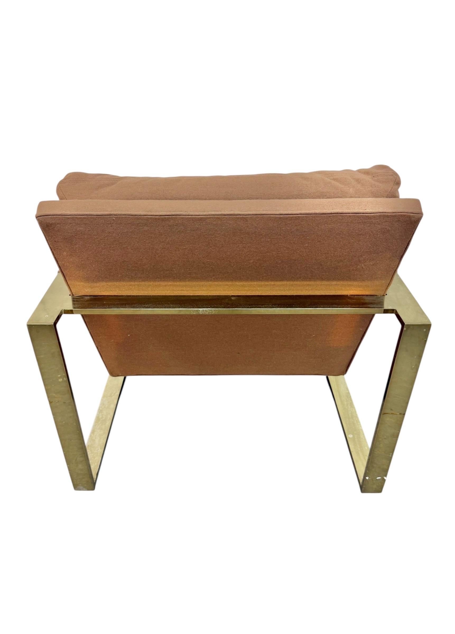 Vintage Thayer Coggin Flat Bar Brass Arm Chairs - Set of 2 - Image 7